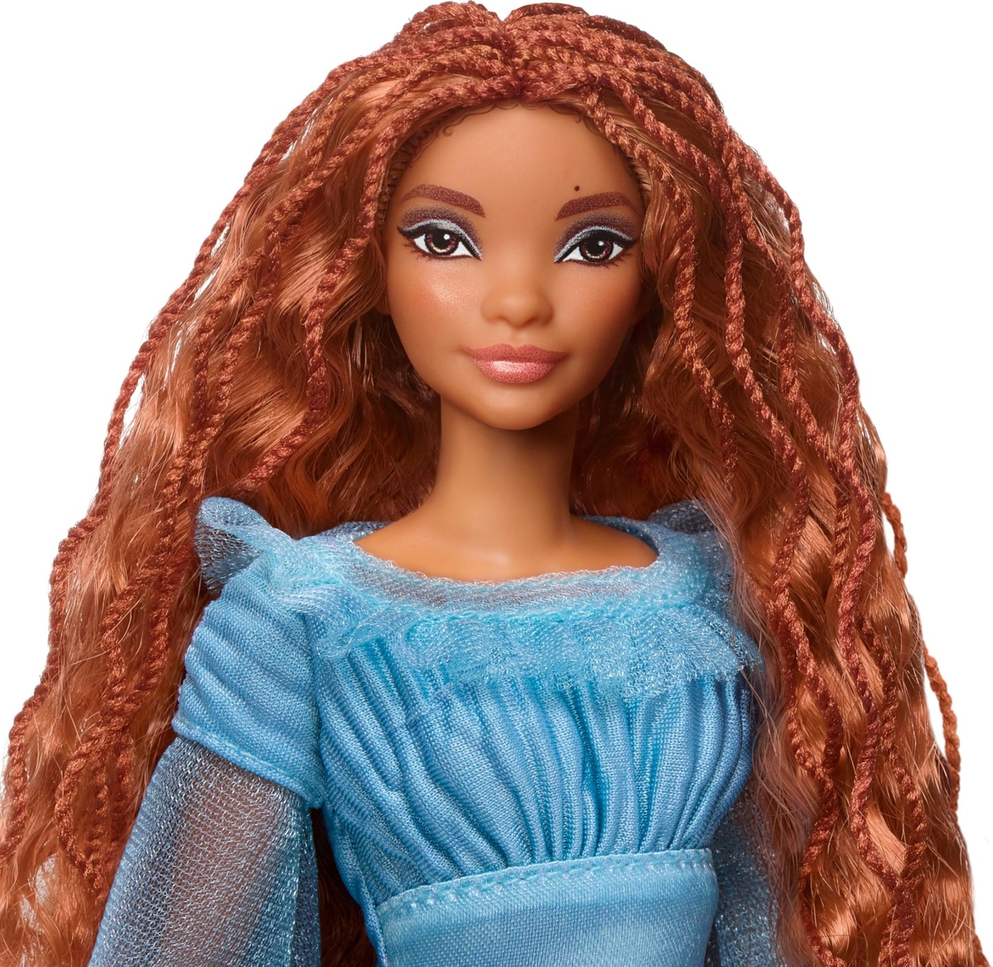 Mattel Disney The Little Mermaid Ariel Fashion Doll on Land Wearing Signature Blue Dress, Inspired by the Movie