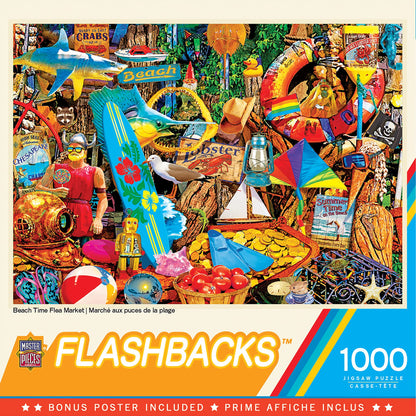 MasterPieces - 1000 Piece Jigsaw Puzzle, Beach Time Flea Market, Fun for Adults, Family, Kids, Non-Glare Finish, 19.25" x 26.75"