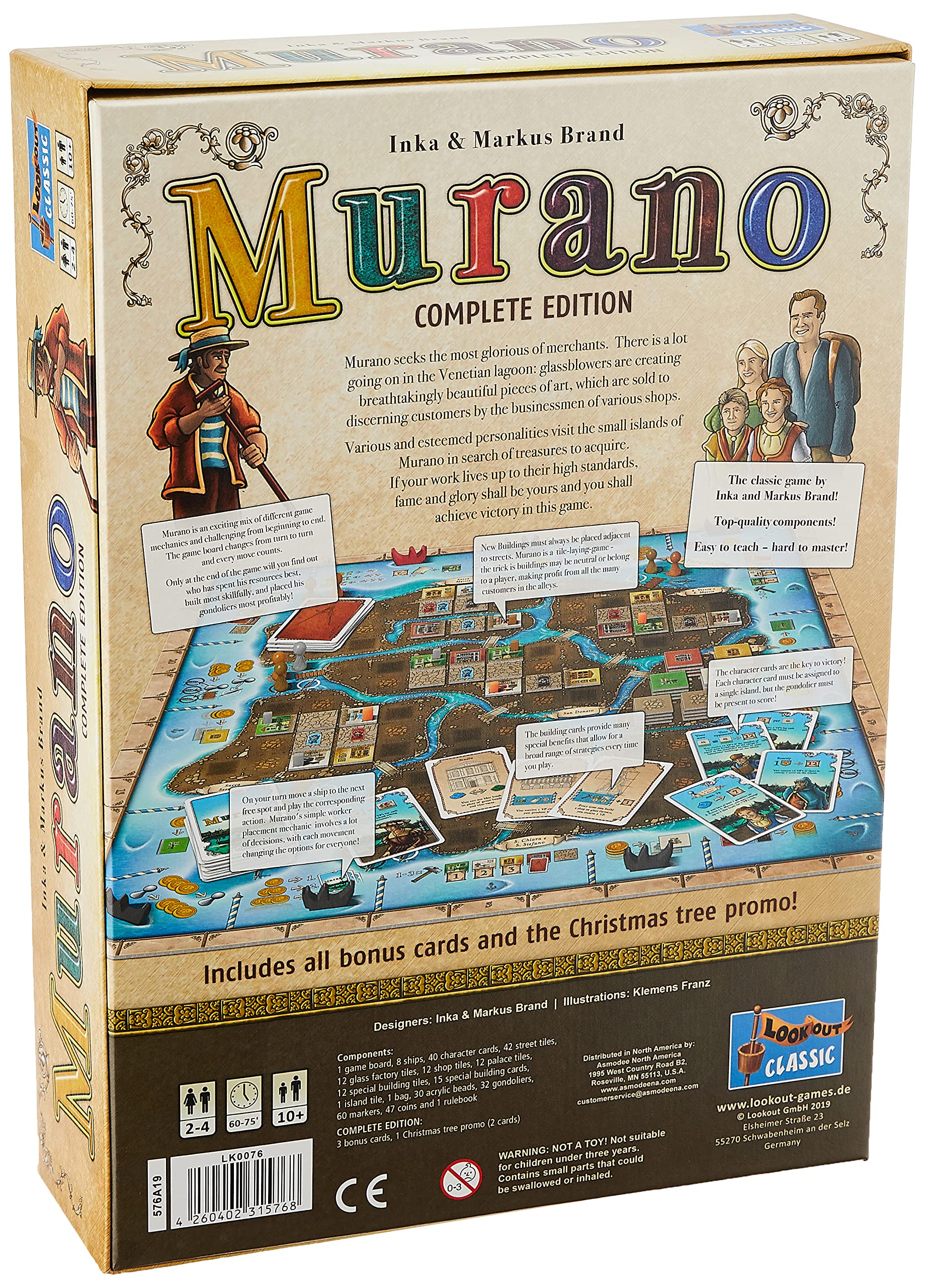 Murano Board Game | Classic European Style Board Game | Strategy Game | Family Board Game for Adults and Kids | Ages 10 and up | 2-4 Players | Average