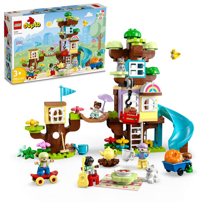 LEGO DUPLO 3 in 1 Tree House Building Toy - Gift for Christmas - Pretend Playset for Toddlers, Ages 3+ - W/ 8 Figures - Fine Motor Skill Development