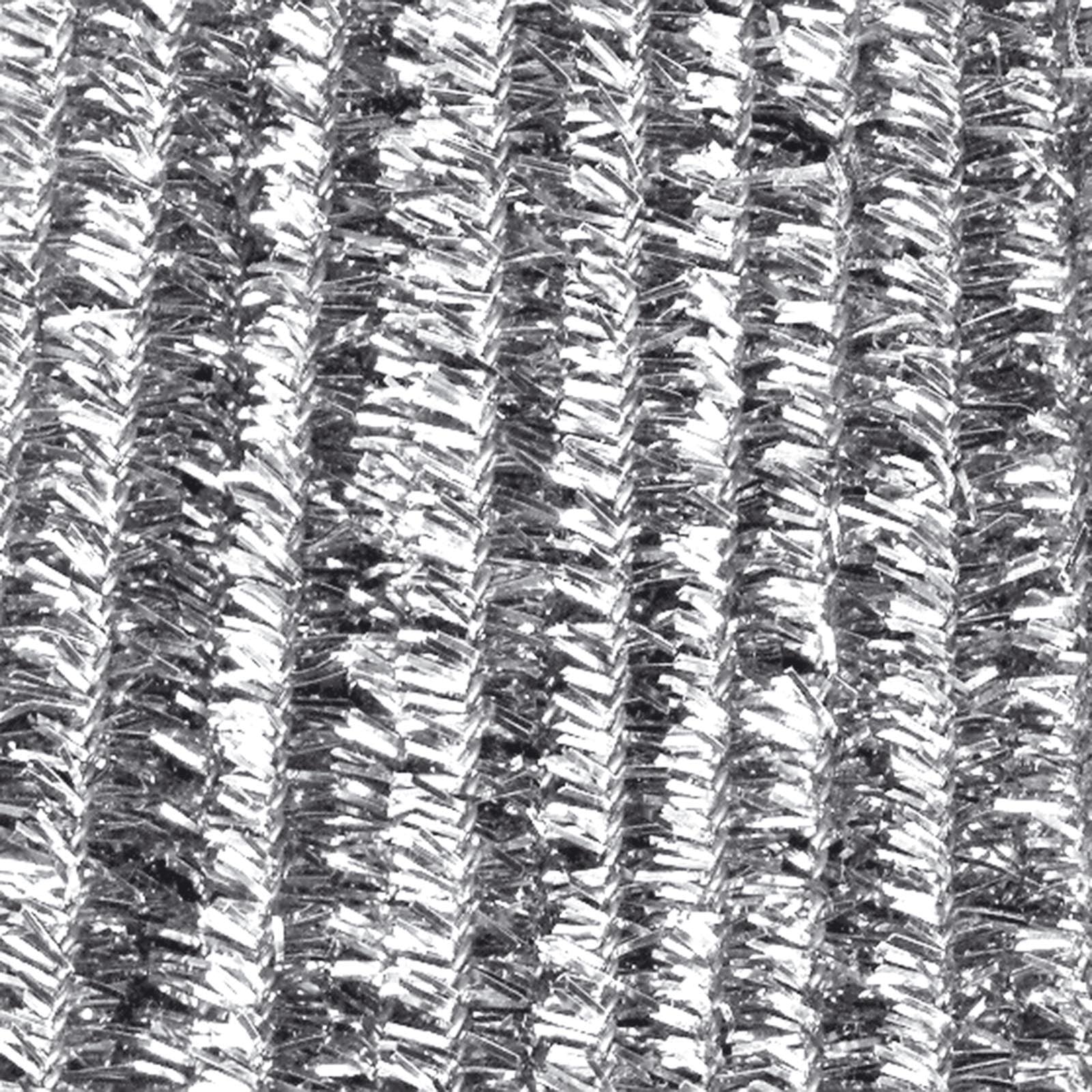 Darice, 25 Piece, Tinsel Chenille Stems, Silver