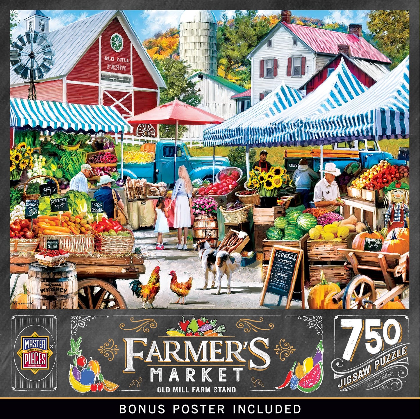 Masterpieces 750 Piece Jigsaw Puzzle For Adults and Family - Old Mill Farm Stand - 18"x24"