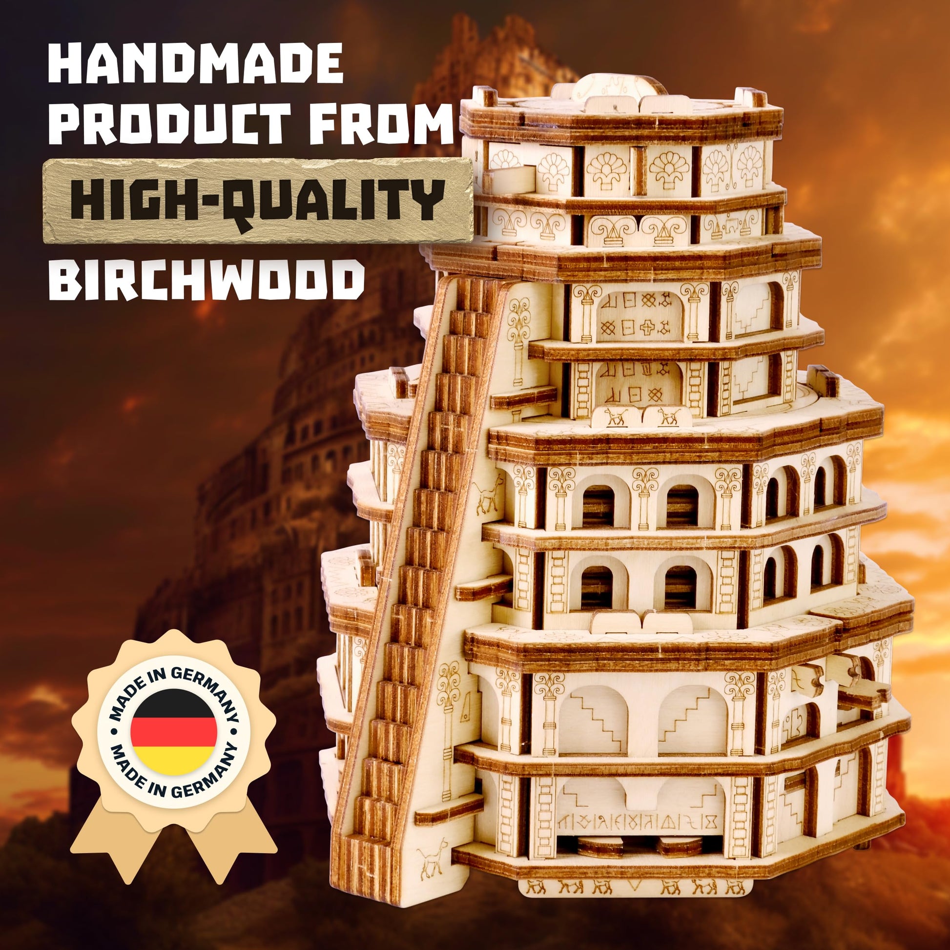ESC WELT Quest Tower Puzzle Box - 3D Wooden Escape Game for Adults & Teens, Brain Teaser Logic Puzzle with Secret Compartment, Unique Gift Idea