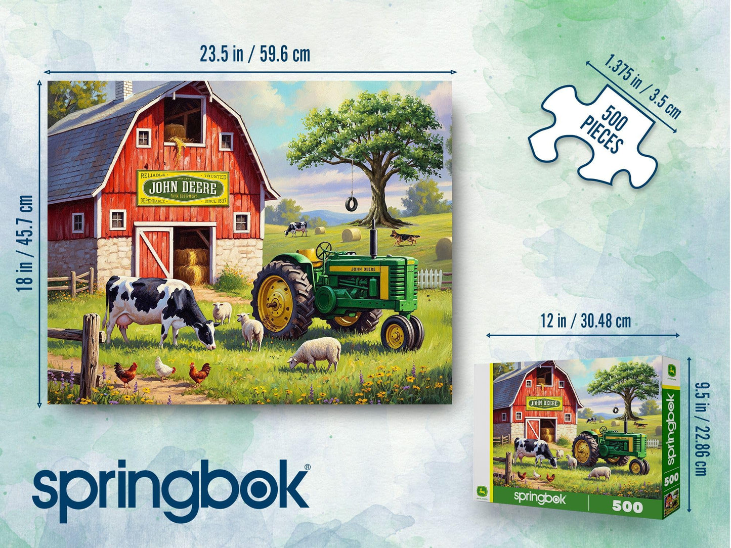 Springbok John Deere Country Morning 500 Piece Jigsaw Puzzle for Adults