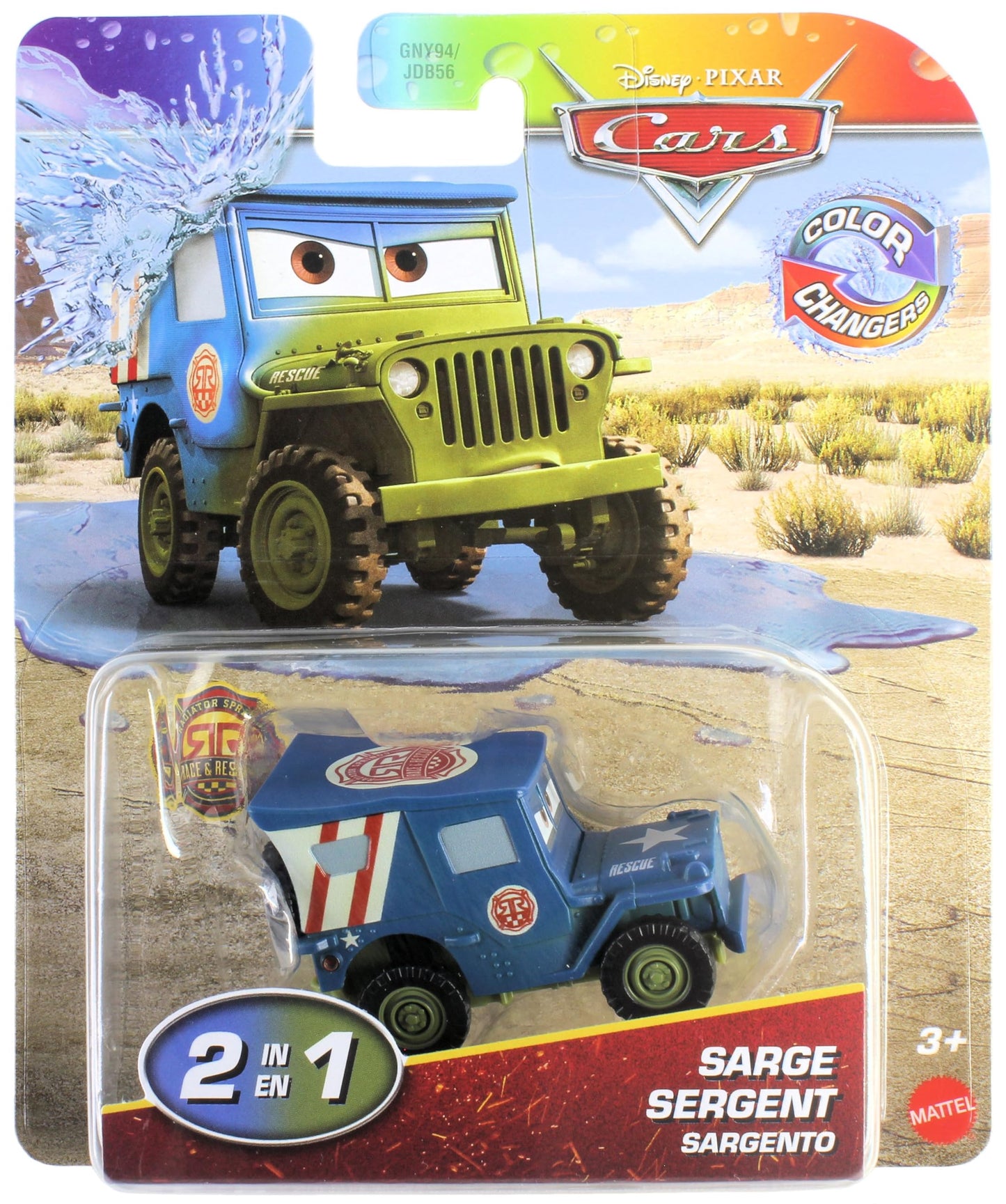 Disney Cars 2025 Color Changers Radiator Springs Race & Rescue Sarge