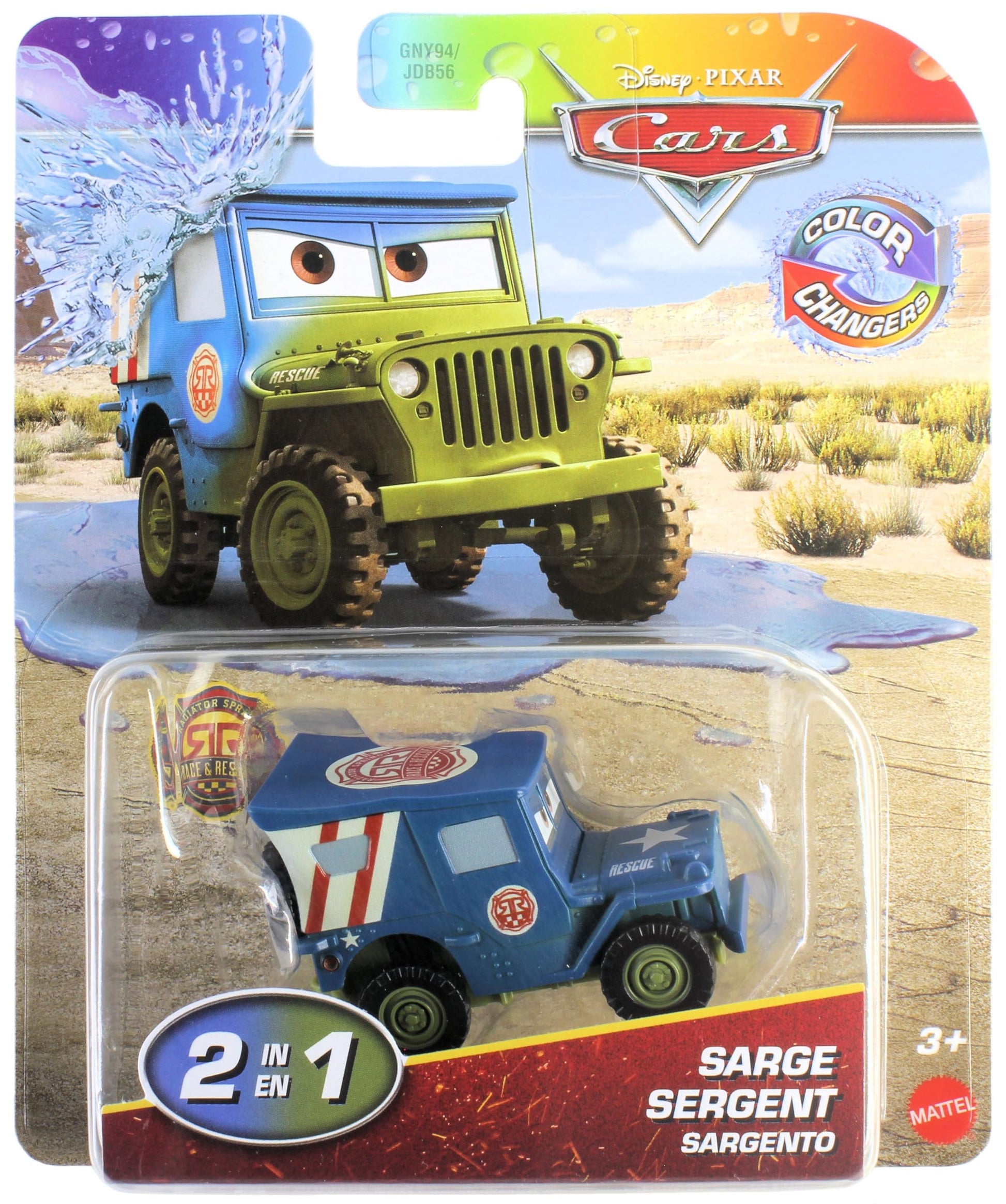 Disney Cars 2025 Color Changers Radiator Springs Race & Rescue Sarge