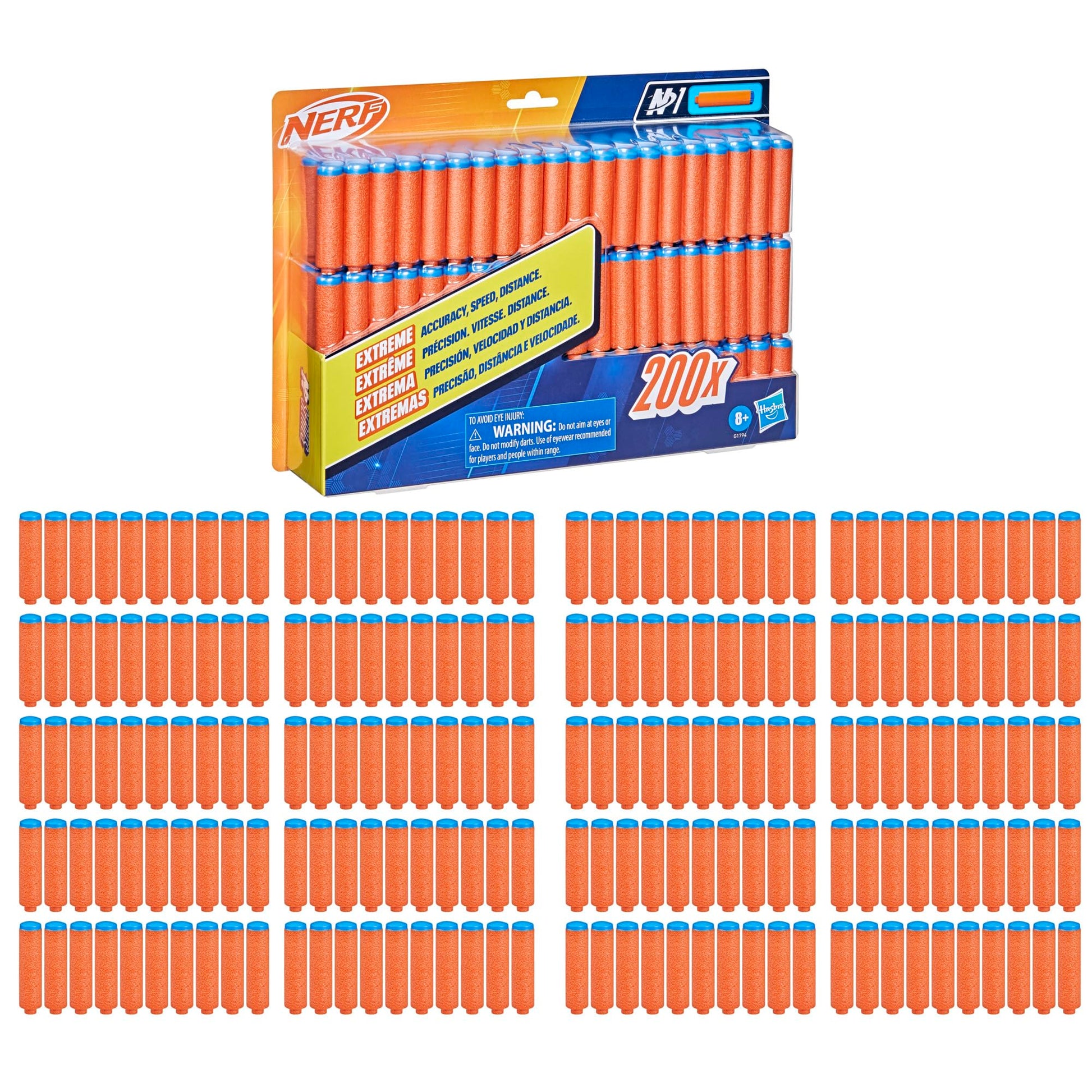 Nerf N Series N1 Dart Refill Pack, Includes 200 Darts, Compatible Only with Nerf N Series Blasters, Outdoor Games, Ages 8+
