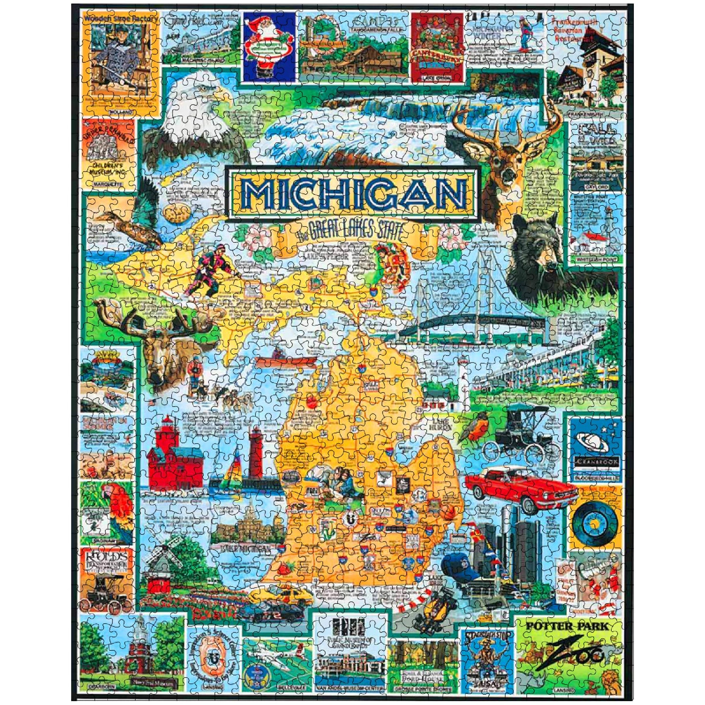 White Mountain Puzzles Best of Michigan - 1000 Piece Jigsaw Puzzle