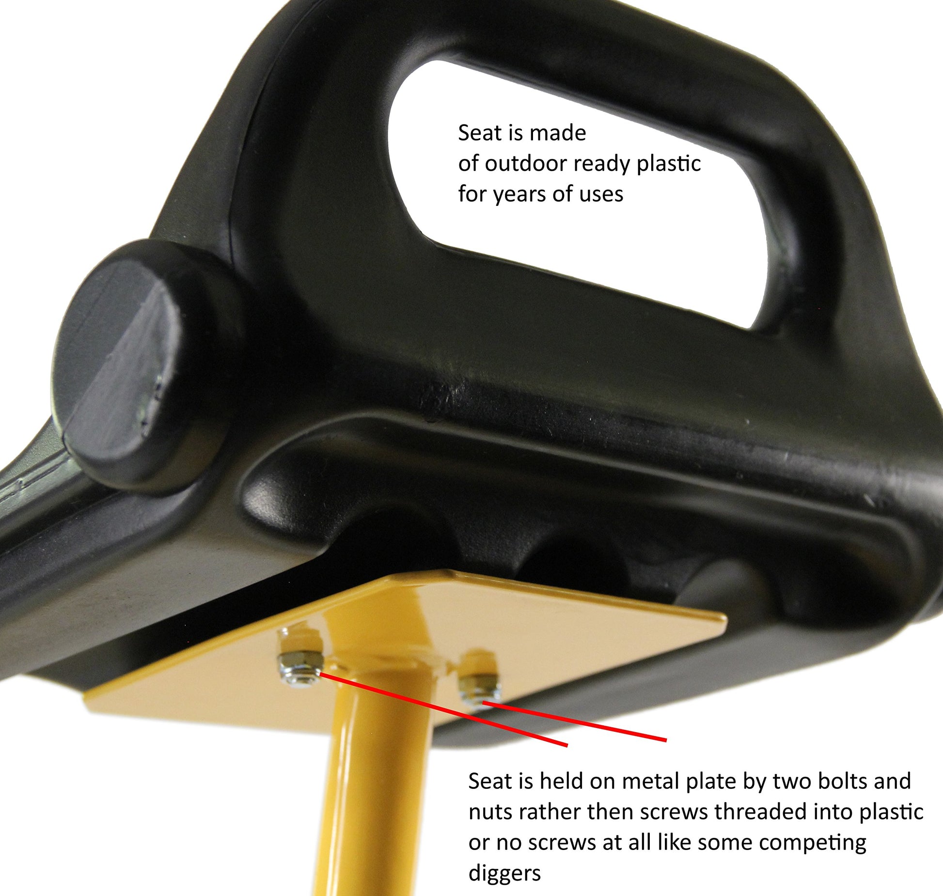 Childrensneeds.com Sand Digger Toy Backhoe for Snow, Sand, Beach, Dirt, A Durable Metal Outdoor Ride-on Excavator Toy for Ages 3 and Up (Yellow)