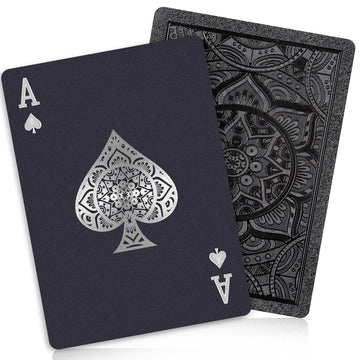 Playing Cards, Plastic Playing Cards, Deck of Cards, Waterproof Poker Cards, Black Standard Playing Card for Adults, Cool Premium Poker Card Set