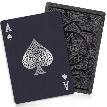 Playing Cards, Plastic Playing Cards, Deck of Cards, Waterproof Poker Cards, Black Standard Playing Card for Adults, Cool Premium Poker Card Set