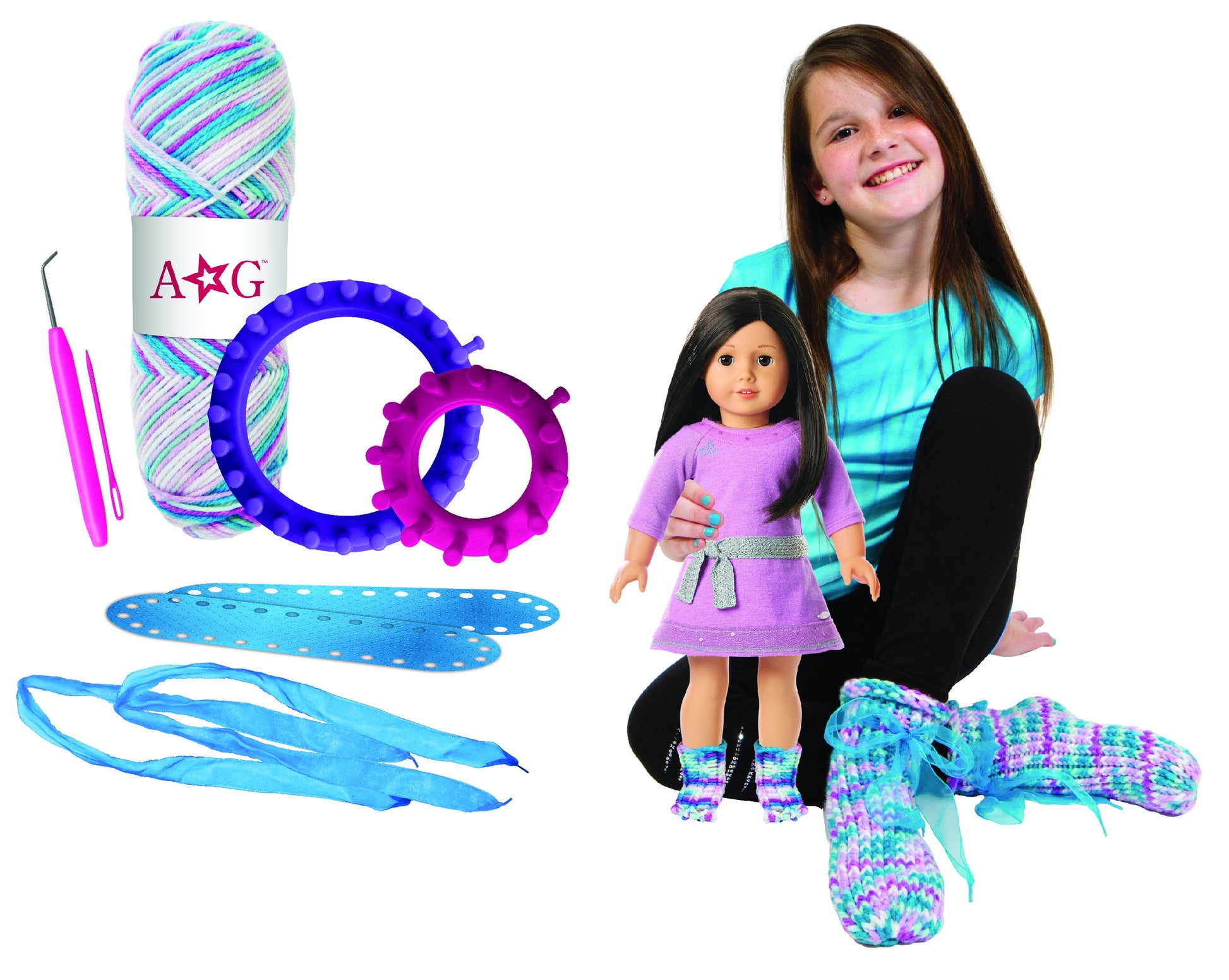American Girl Slippers Knitting Kit