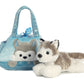 Aurora® Fashionable Fancy Pals™ Peek-A-Boo™ Husky Stuffed Animal - Plush with Stylish Purse for Dress Up Fun - Perfect for Kids 3+ Years, Costumes