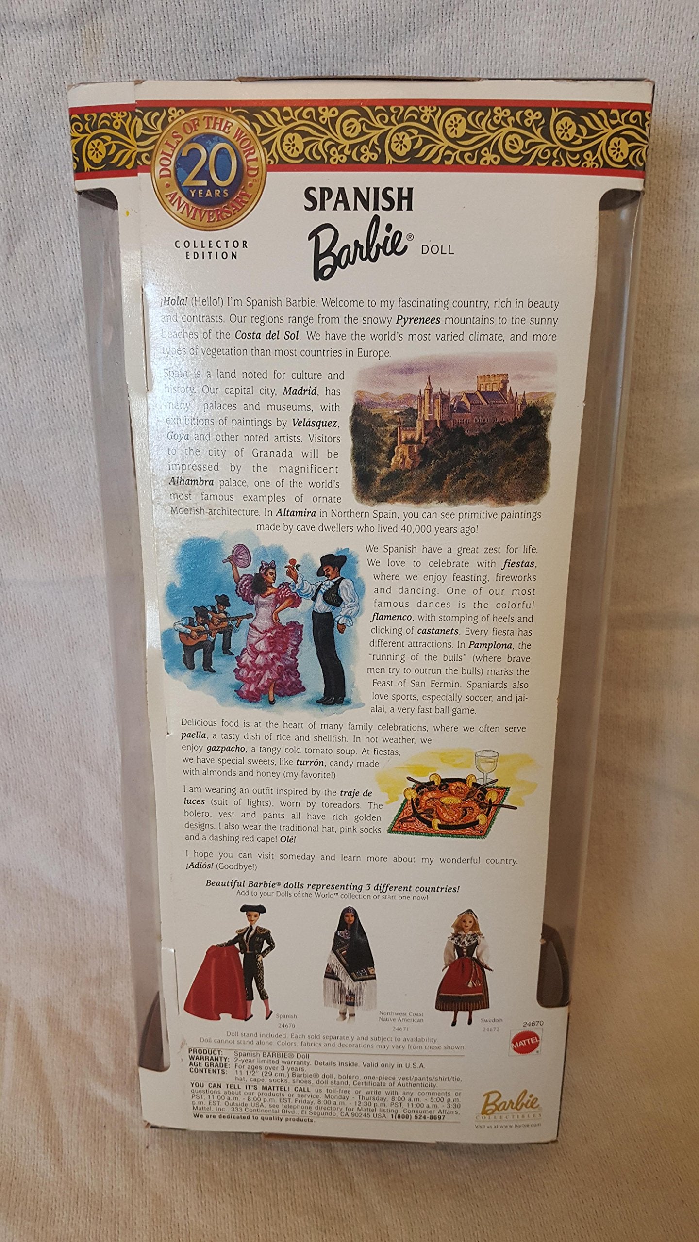 Spanish Barbie Dolls of The World 1999
