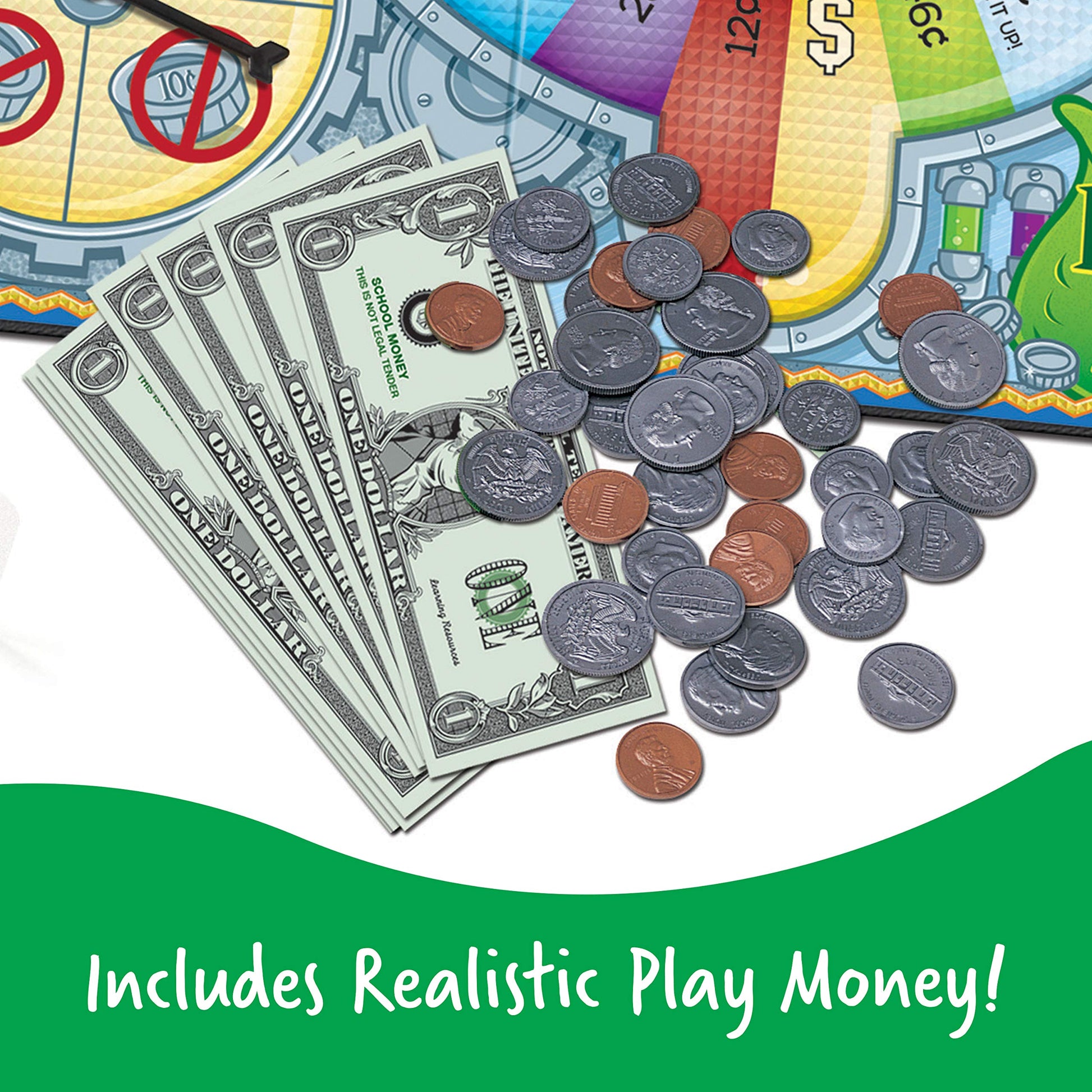 Learning Resources Money Bags Coin Value Game - Classroom Math Games, Financial Literacy for Kids, Play Coins for Kids, Counting Games, Money Board