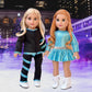 Super Skater - 18 Inch Doll Clothes - 2 Complete Ice Skating Outfits - 5 Pieces - Leotard, Skirt, Pants, Jacket, and 1 Pair of Skates (Dolls Not