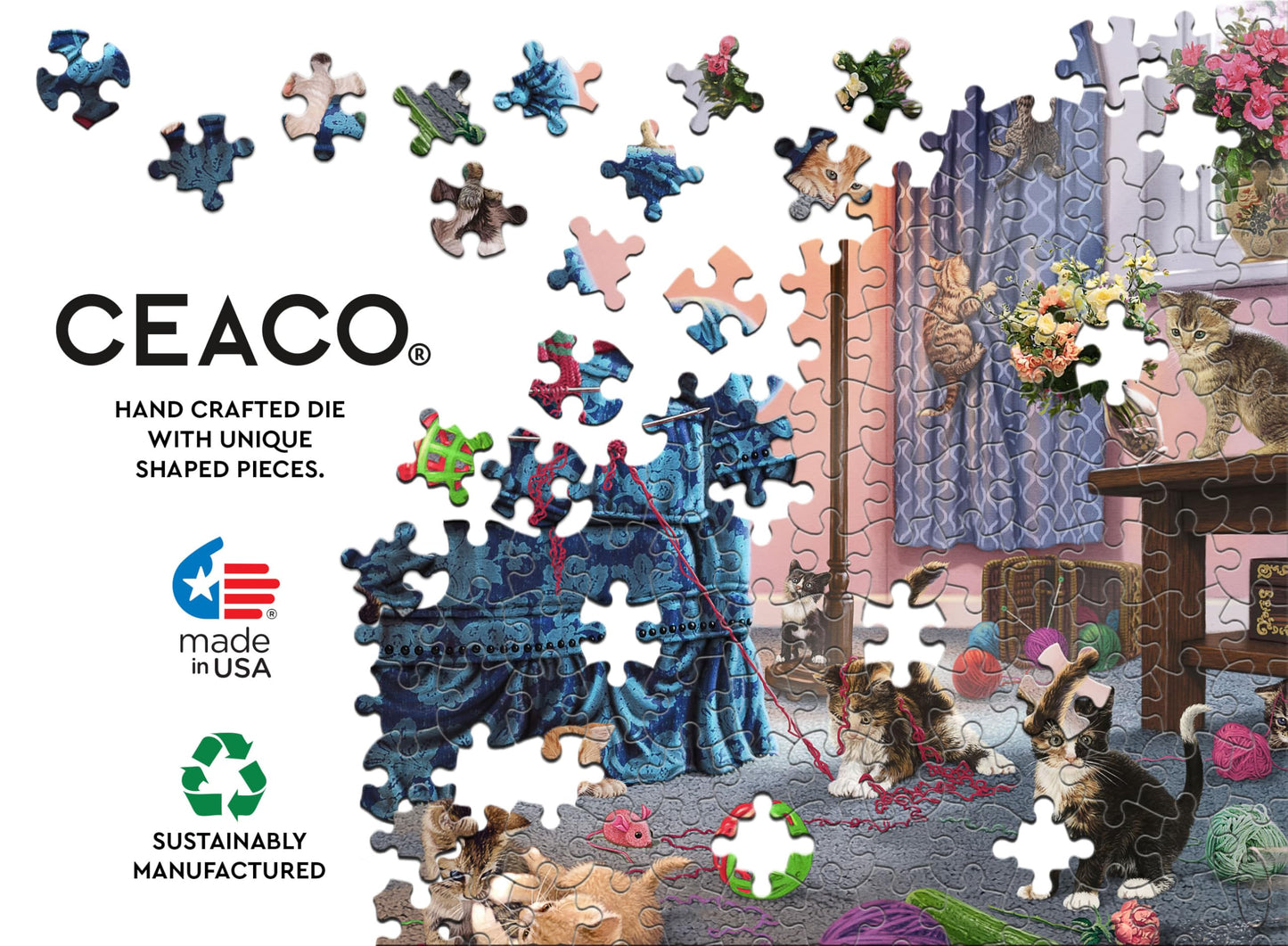 Ceaco - Kitten Kerfuffle - 500 Piece Jigsaw Puzzle for Adults