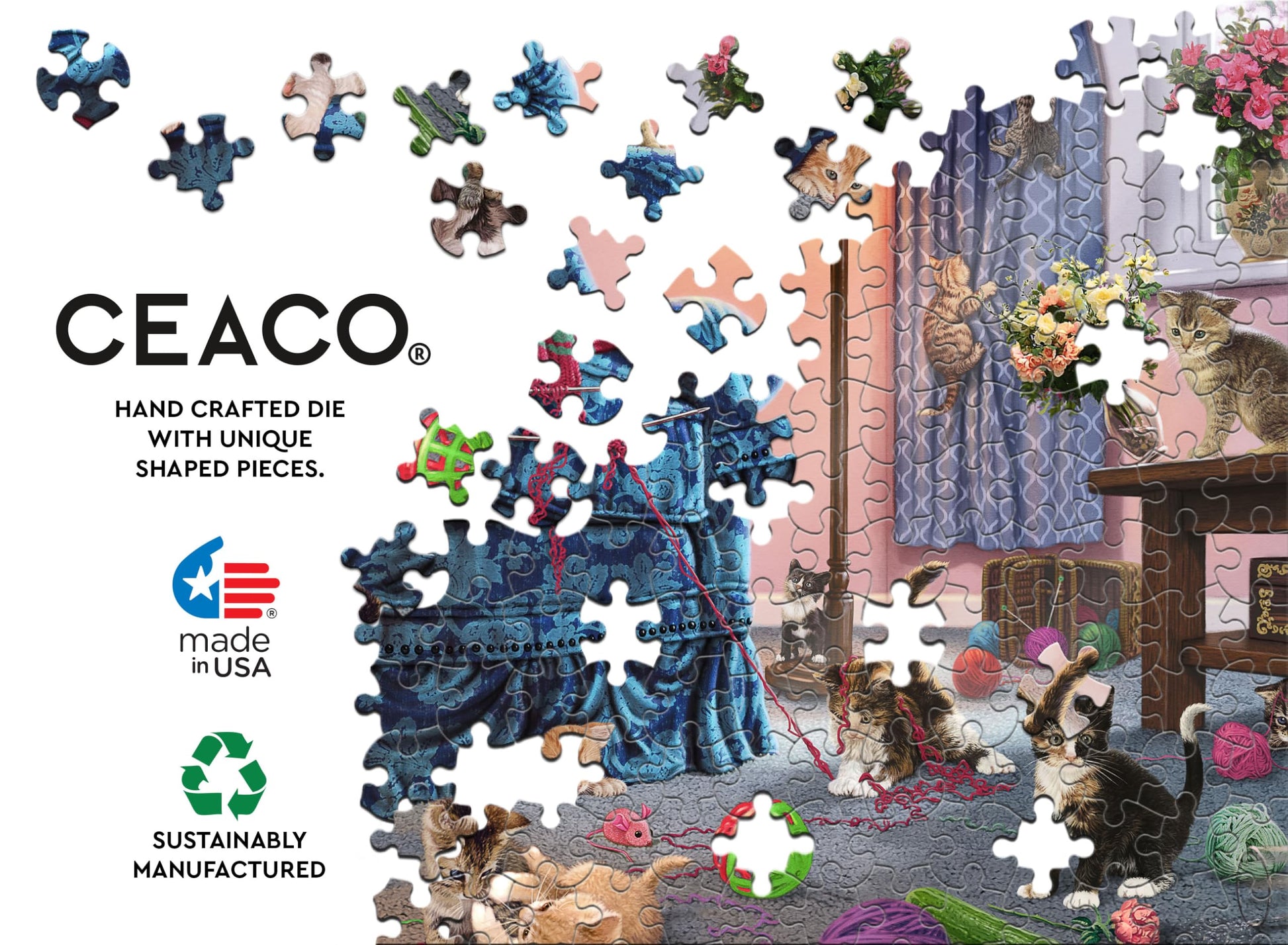 Ceaco - Kitten Kerfuffle - 500 Piece Jigsaw Puzzle for Adults