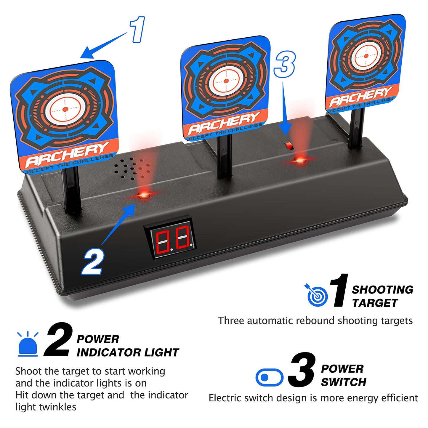 Digital Shooting Target for Nerf Guns, Shooting Toys for Boys