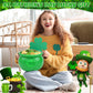 Hoplito 8 Inch St Patricks Day Green Pot with 120 Green & Gold Plastic Lucky Coins Candy Bucket Reusable Pot for St Patrick's Day Decorations Irish