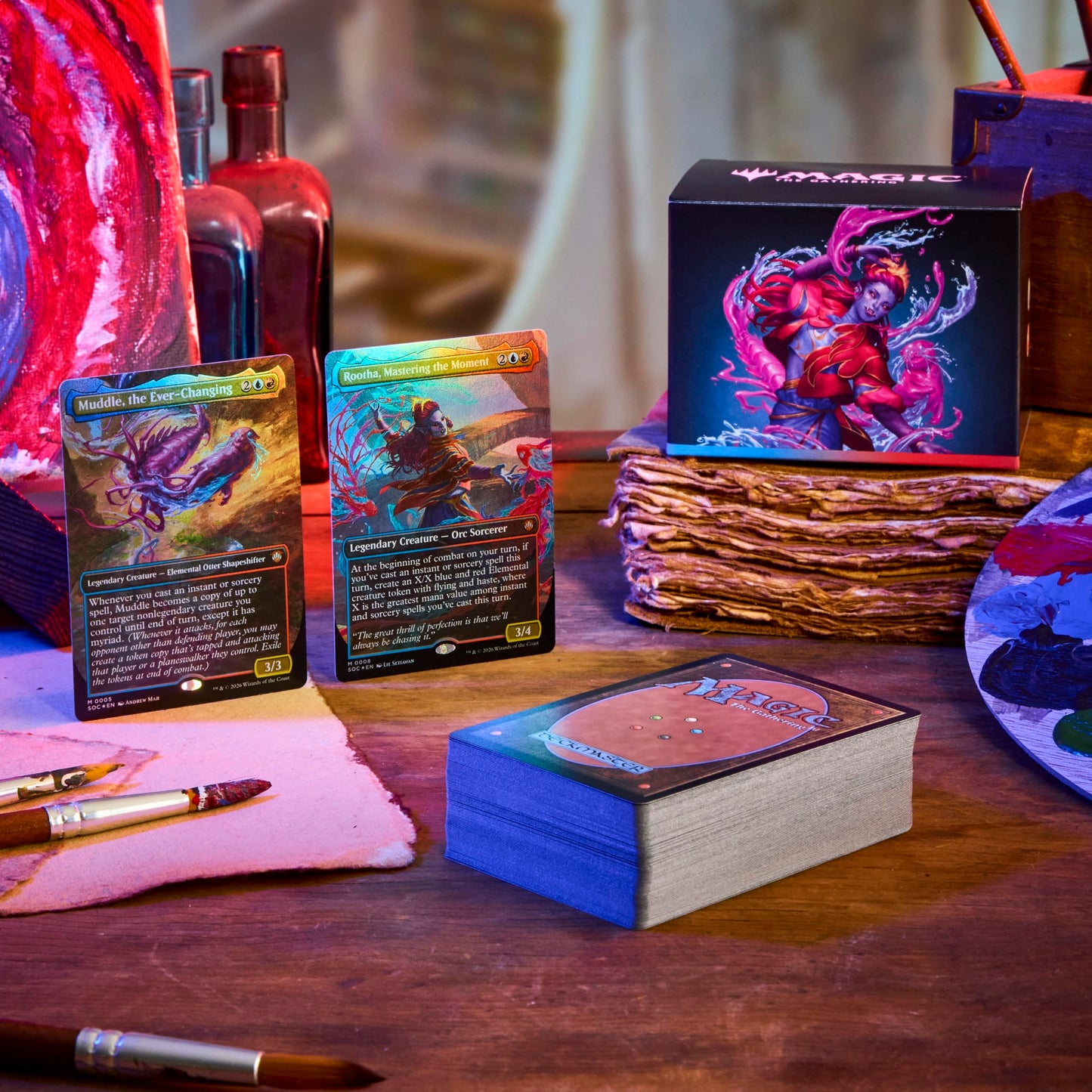Magic: The Gathering Secrets of Strixhaven Commander Deck - Prismari Artistry (100-Card Deck, Deck Box + Accessories)