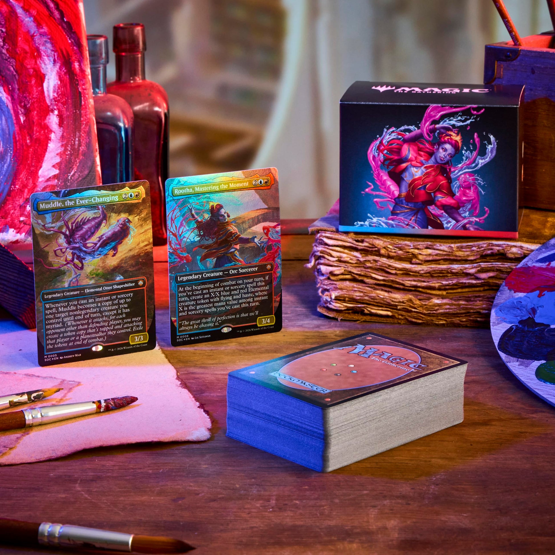 Magic: The Gathering Secrets of Strixhaven Commander Deck - Prismari Artistry (100-Card Deck, Deck Box + Accessories)