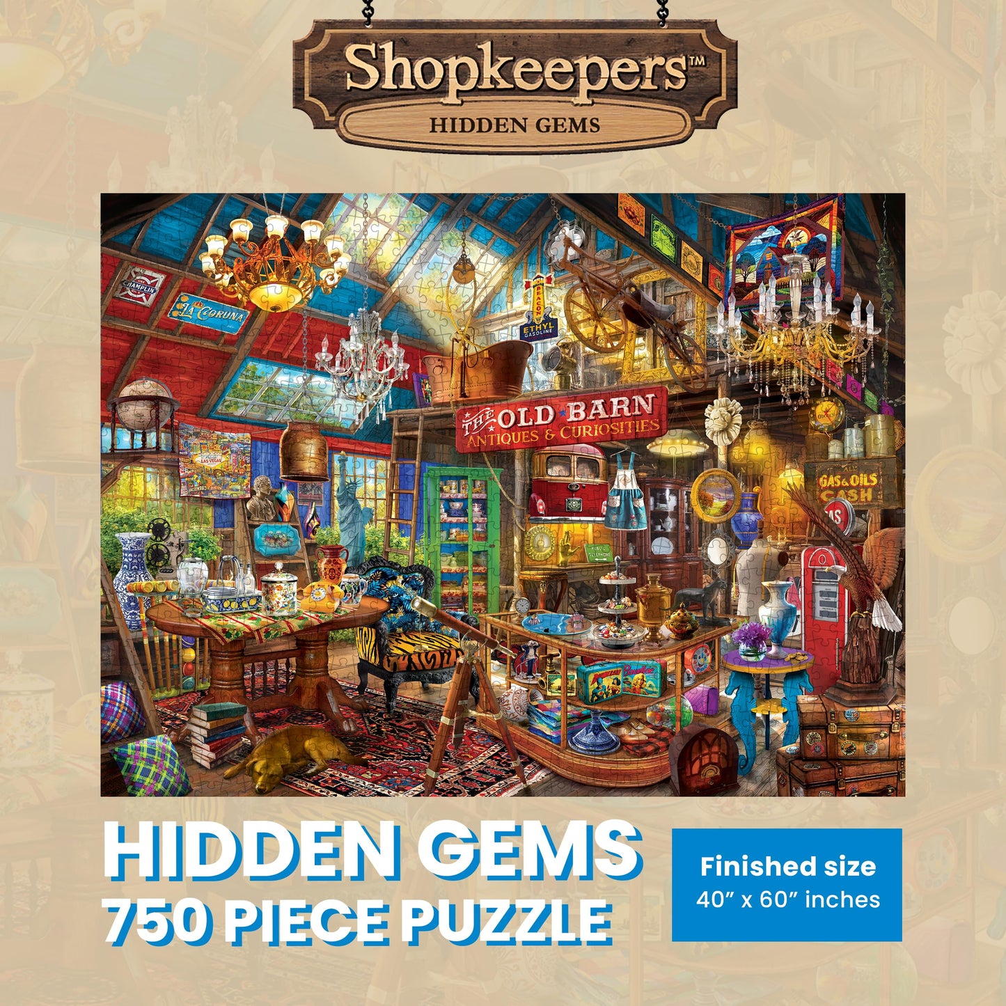 MasterPieces 750 Piece Jigsaw Puzzle for Adults and Family - Hidden Gems - 18"x24"
