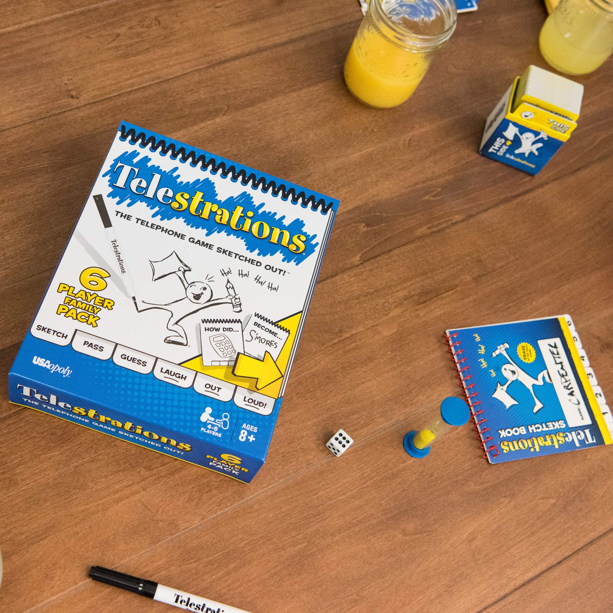 USAOPOLY Telestrations Original 6 Player | Family Board Game | A Fun Family Game for Kids and Adults | Family Game Night Just Got Better | The