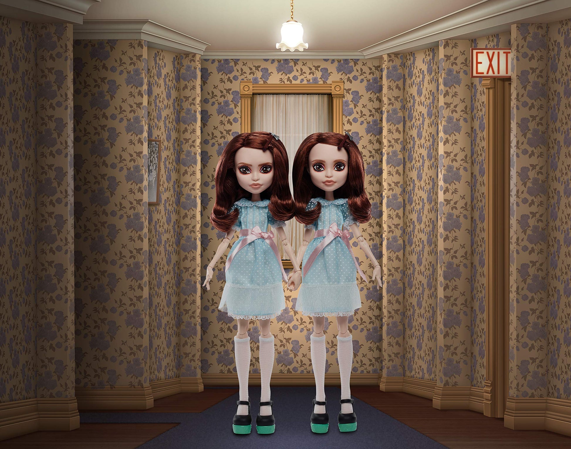 The Shining Grady Twins Collector Doll 2-Pack, 2 Collectible Dolls (10-inch) in Fashions and Film-Inspired Accessories, with Doll Stands