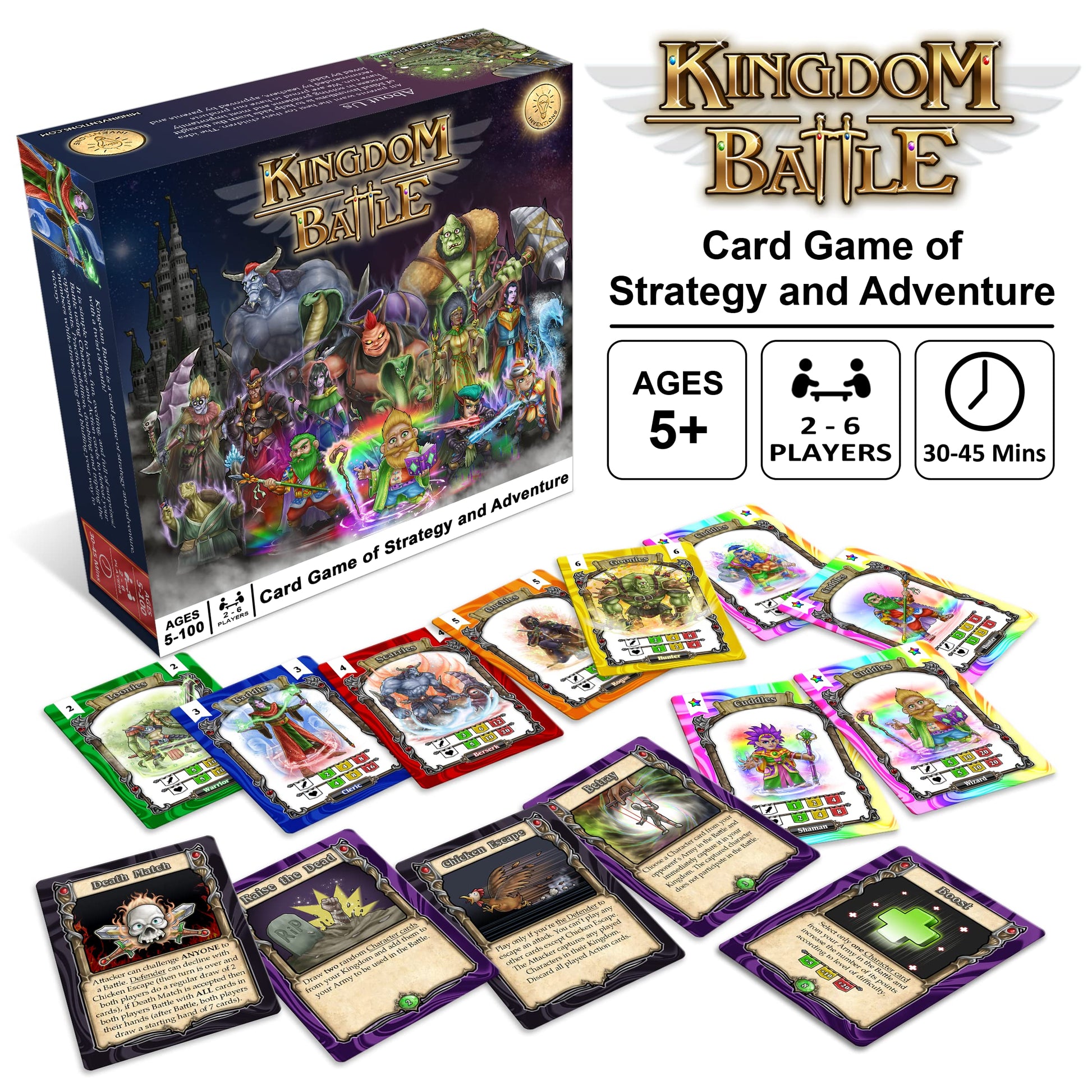 Mind Inventions Kingdom Battle - Math Card Game of Strategy and Adventure, Ages 5+