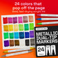 ARTISTRO 24 Metallic Acrylic Paint Markers - Paint Pens for Drawing - For Fabric, Rock, Glass, Wood, Molds - Arts & Crafts Gift for Adults, Teens