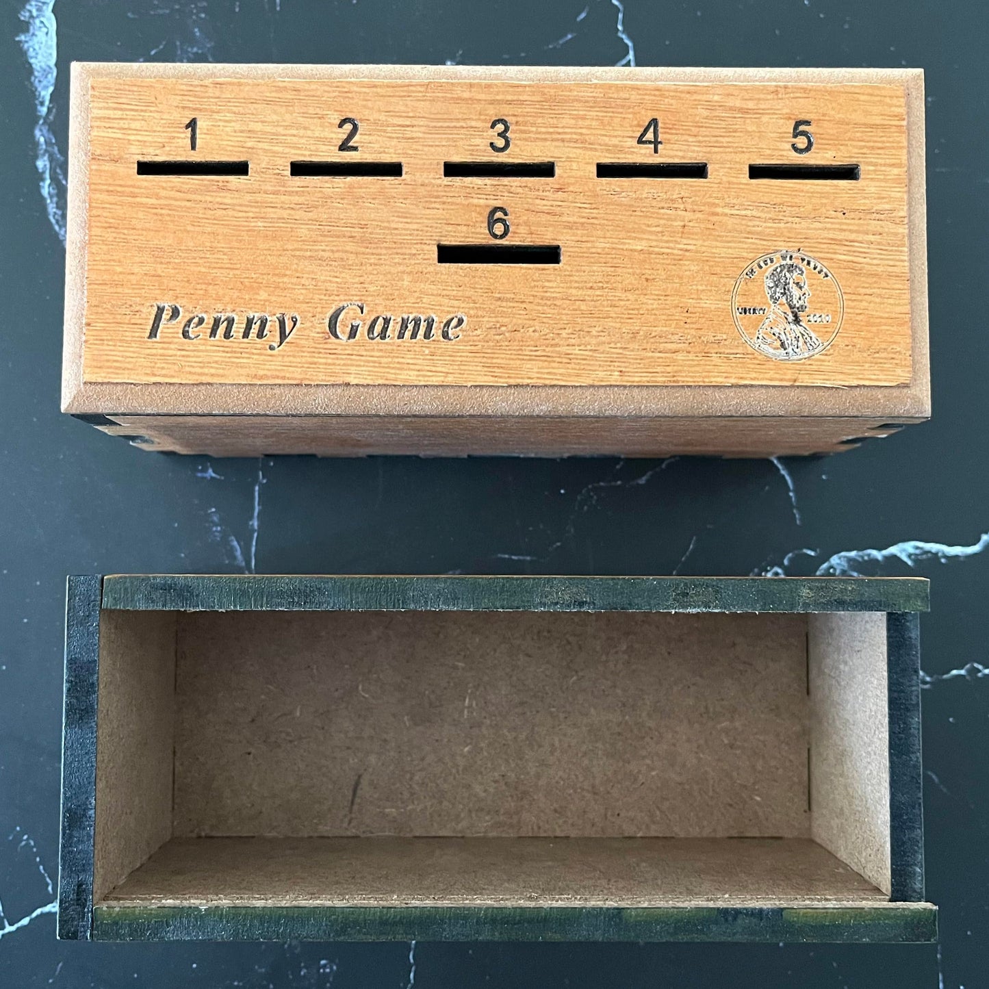 CBLKUS Penny Game, Family Fun Board Game, Drop Game Wood Box for 2-6 Players Premium Version