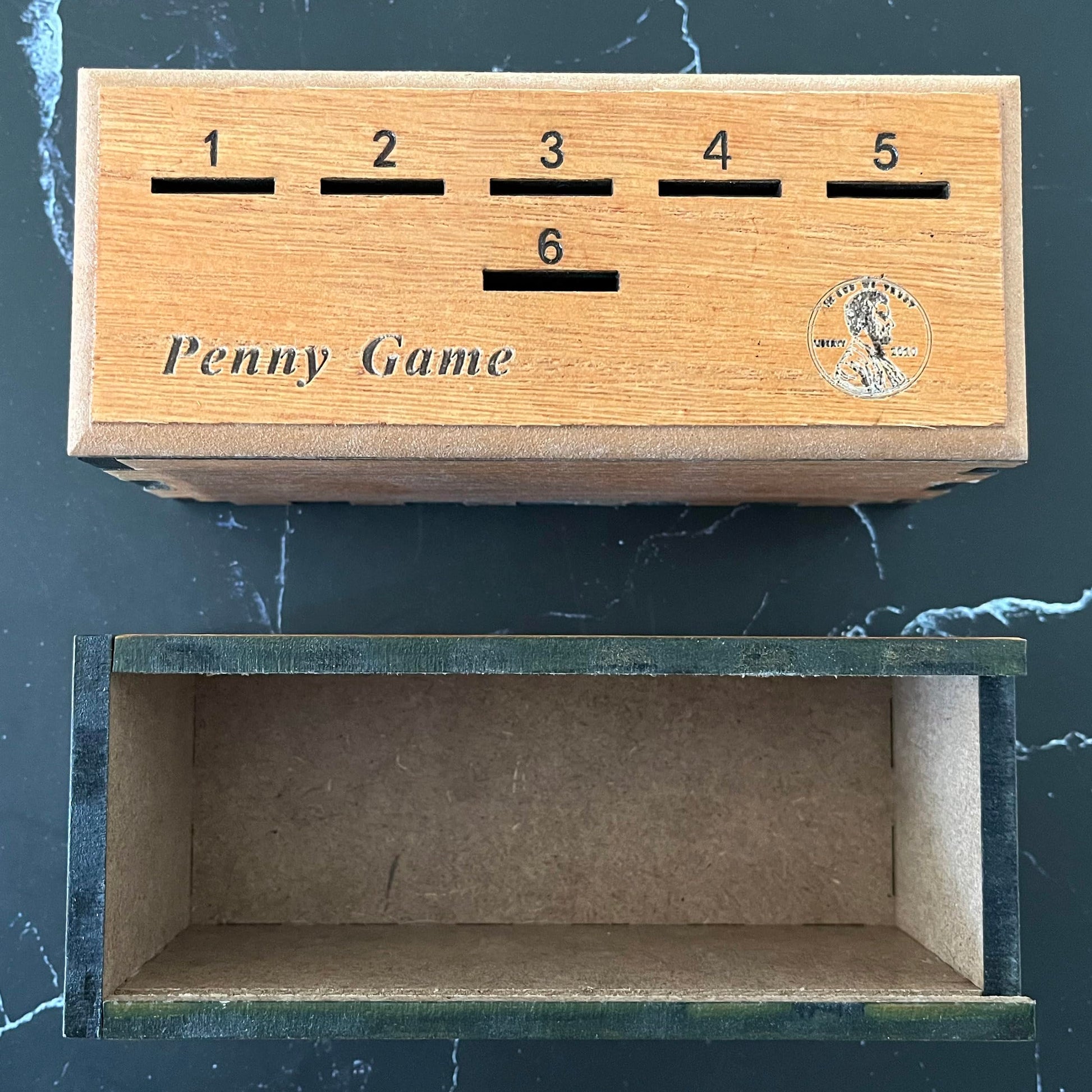 CBLKUS Penny Game, Family Fun Board Game, Drop Game Wood Box for 2-6 Players Premium Version