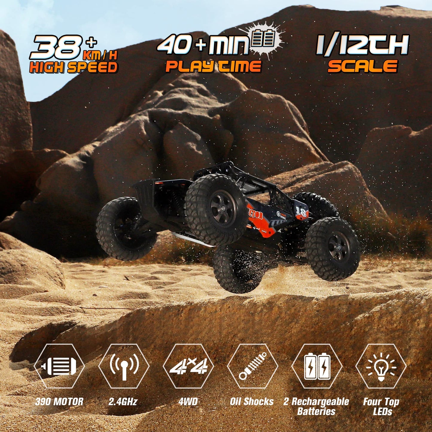 HAIBOXING 905 Protector 1:12 Scale RC Cars, Off-Road RC Buggy Hobby Grade