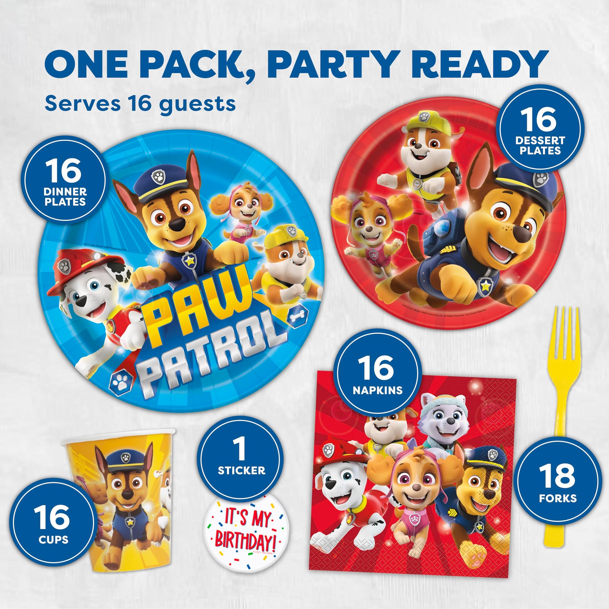 Unique Paw Patrol Birthday Decorations - Complete Party Tableware Set