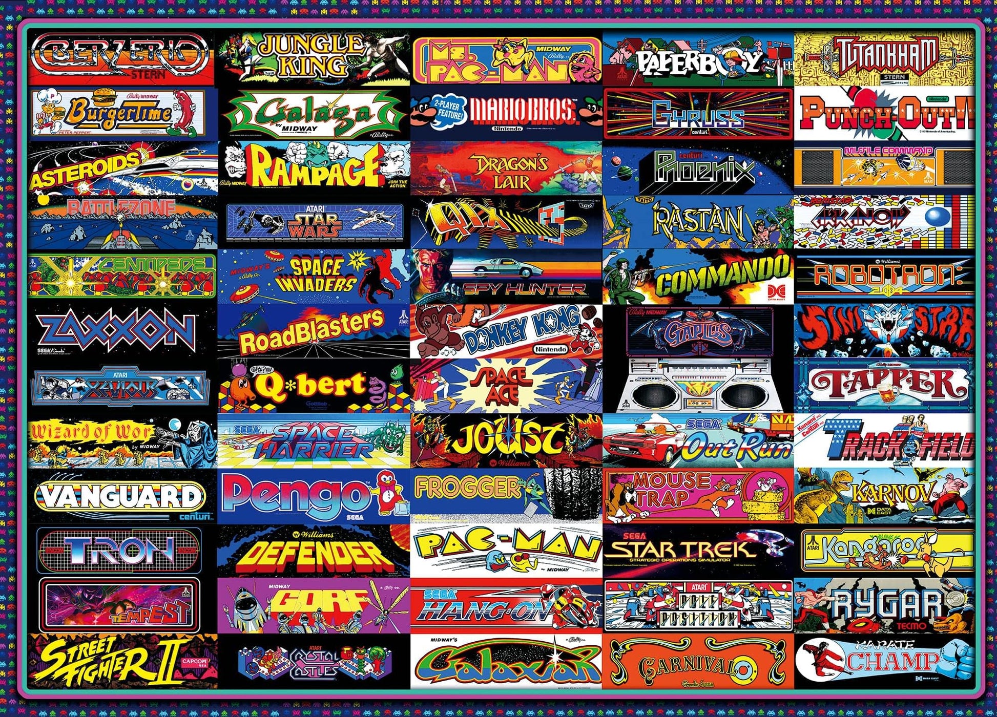 Arcadeageddon! Retro Arcade Game Collage Puzzle for Adults and Kids | Difficult 1000 Piece Jigsaw Puzzle, '80s Toys & Games | Interactive Brain