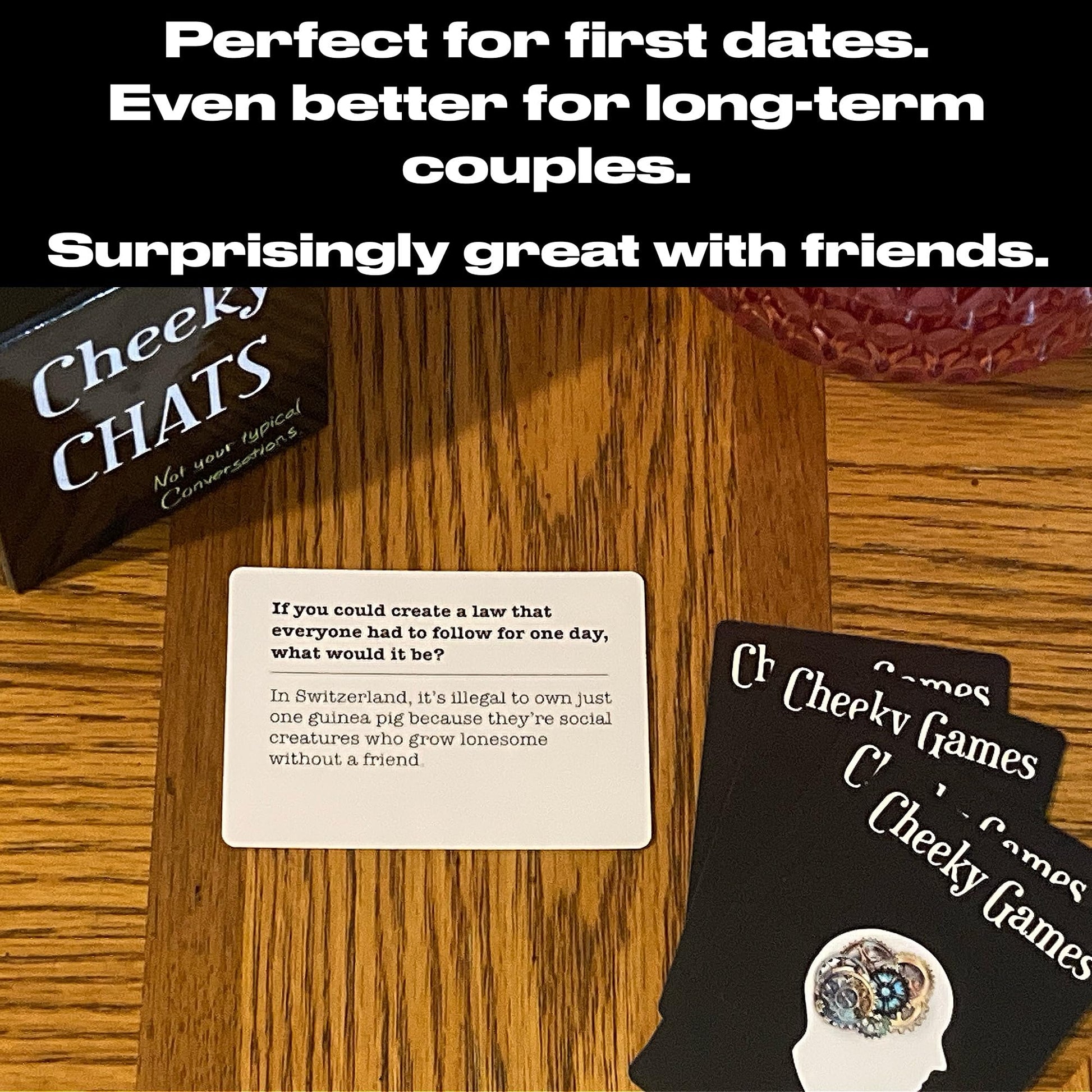 Cheeky Chats - A Conversation Card Game for Couples, Friends & Family | Fun Icebreaker Questions for Date Night, Game Night & Road Trips | Great Gift