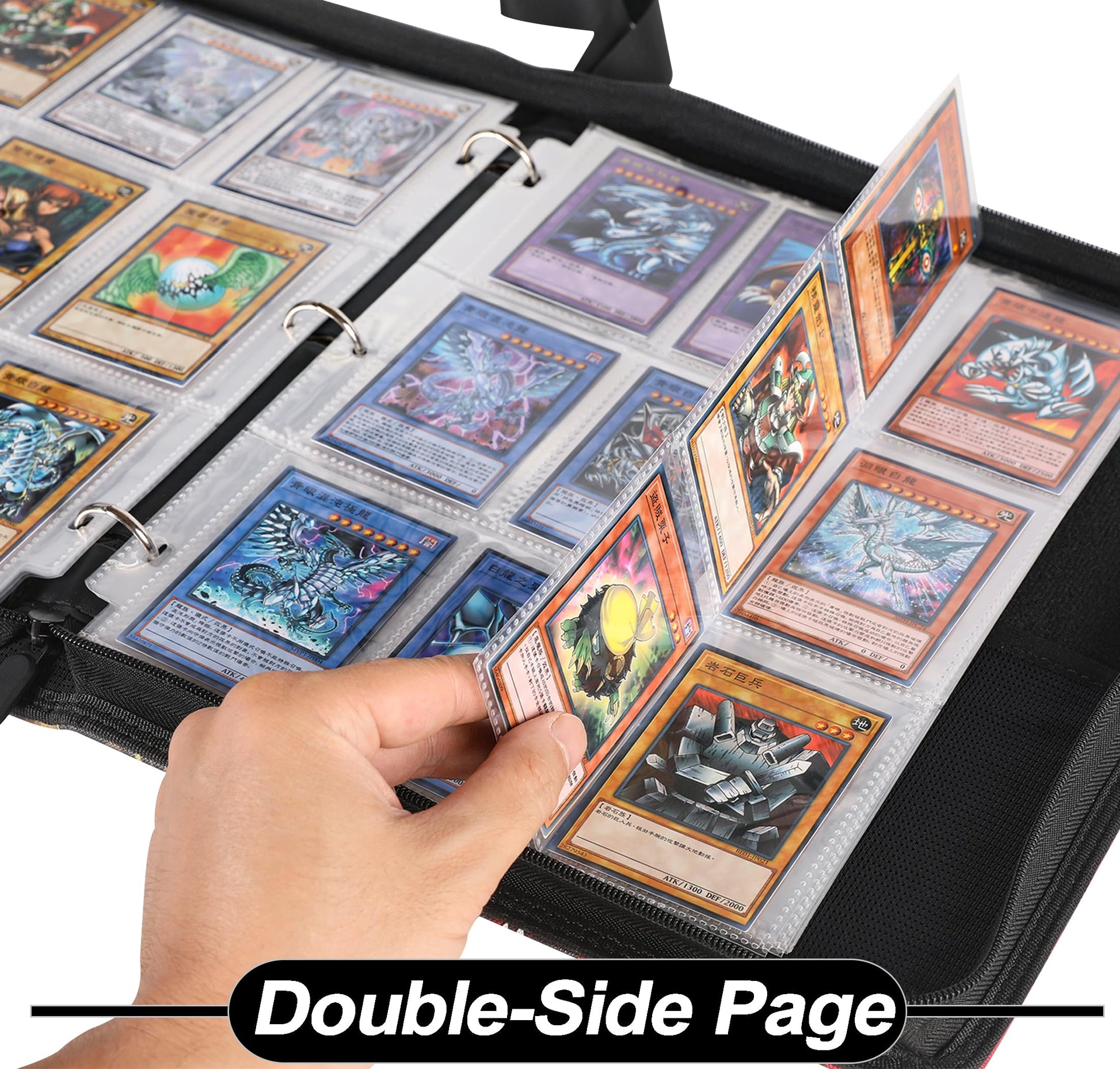 DRZERUI Card Binder for YuGiOh Cards - 9 Pocket Card Holder Book with Sleeves Compatible with Yugioh Cards, Holds 720 Cards