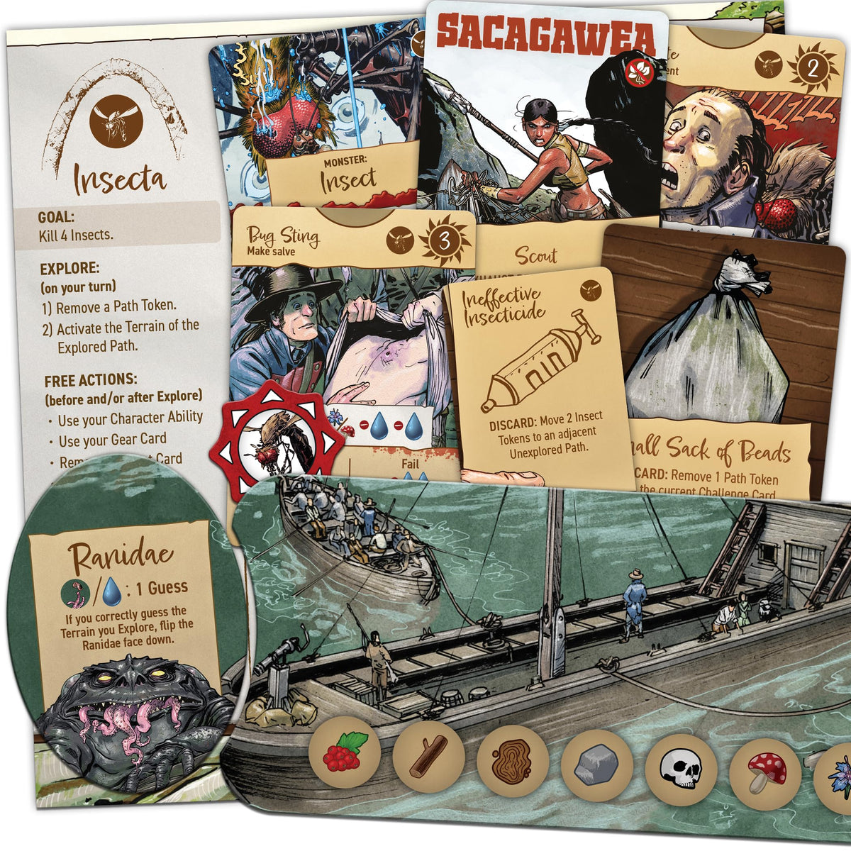 Corps of Discovery: Insecta Expansion - Giant Insect Encounter for the Cooperative Board Game | 1-4 Players