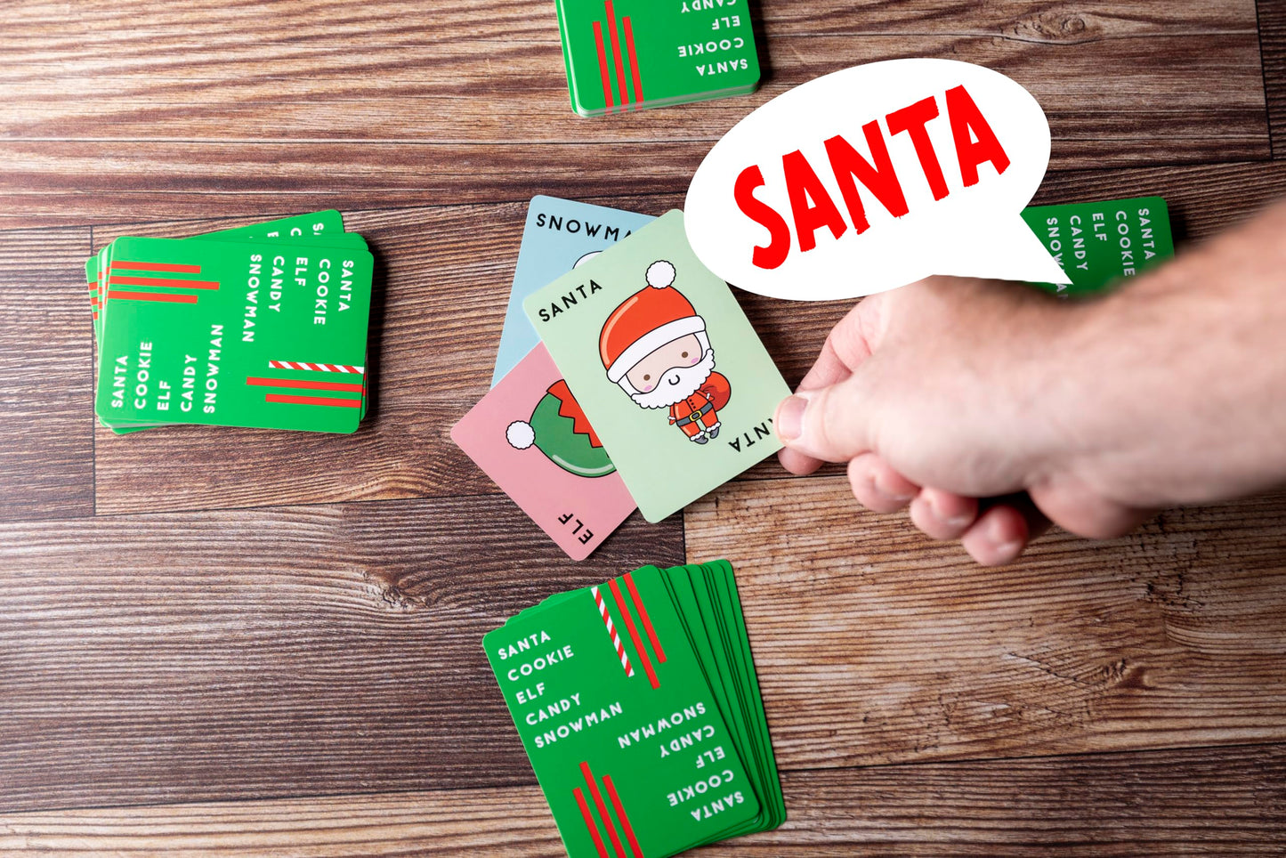 Santa Cookie Elf Candy Snowman Christmas Edition Holiday Card Game by Taco Cat Goat Cheese Pizza | Great for Stockings and White Elephant Gift | Fun