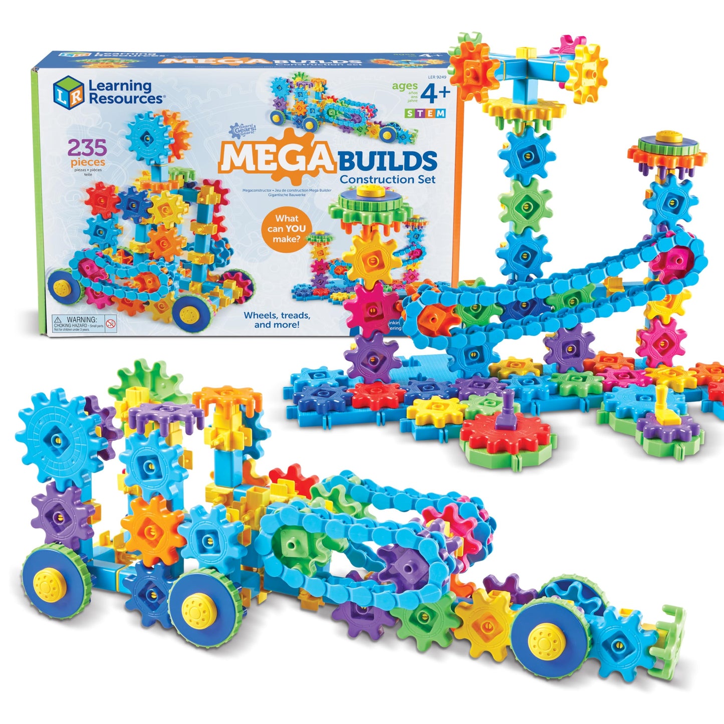 Learning Resources Gears! Gears! Gears! Mega Builds - Building Toys, STEM Activities, Fine Motor Skills, Toddler Explorer Kit, Science