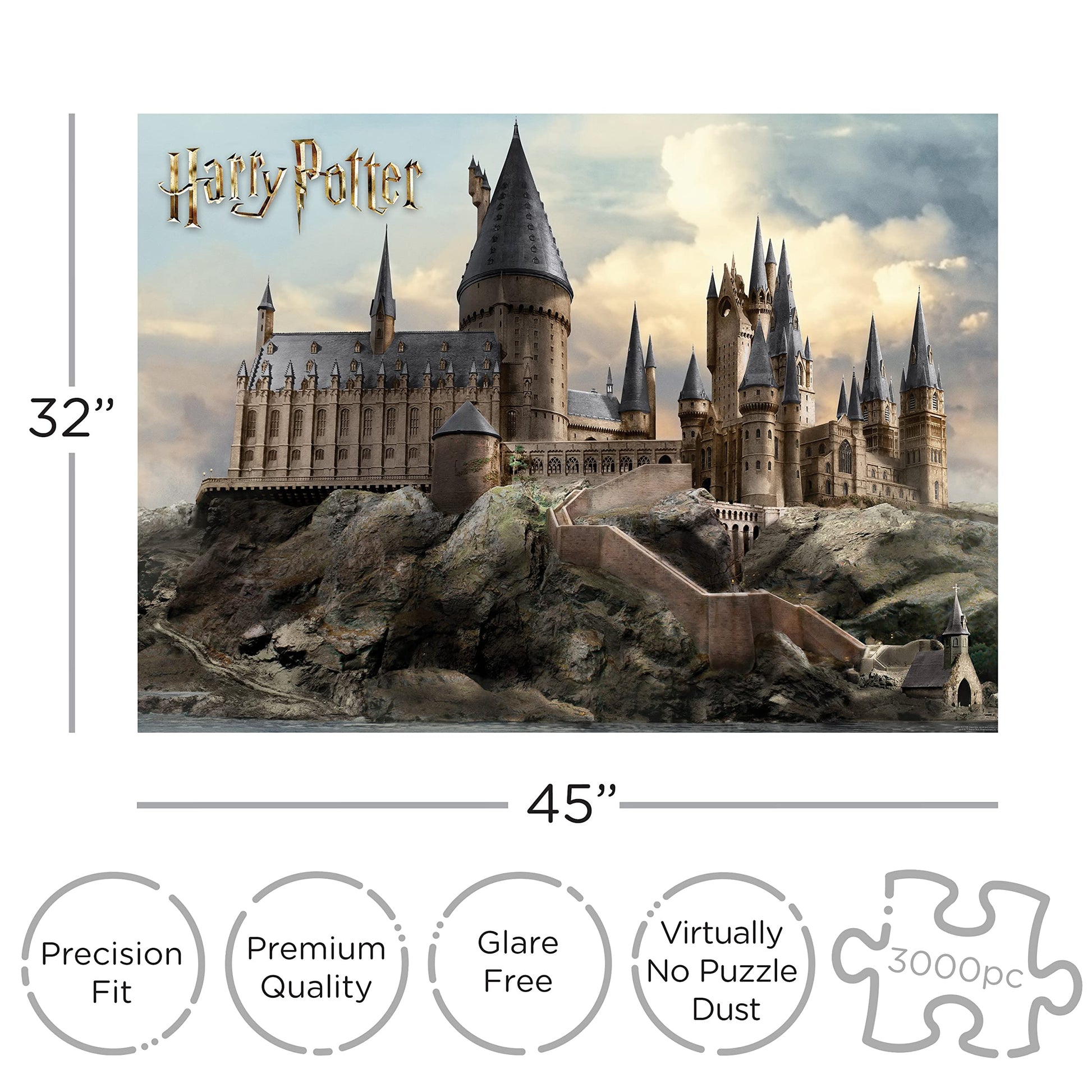 Aquarius Harry Potter 3000 Piece Jigsaw Puzzle, Hogwarts Castle Wizard Movie Puzzles 45x32 Inch Collectible Merchandise Gift for Teens and Adults