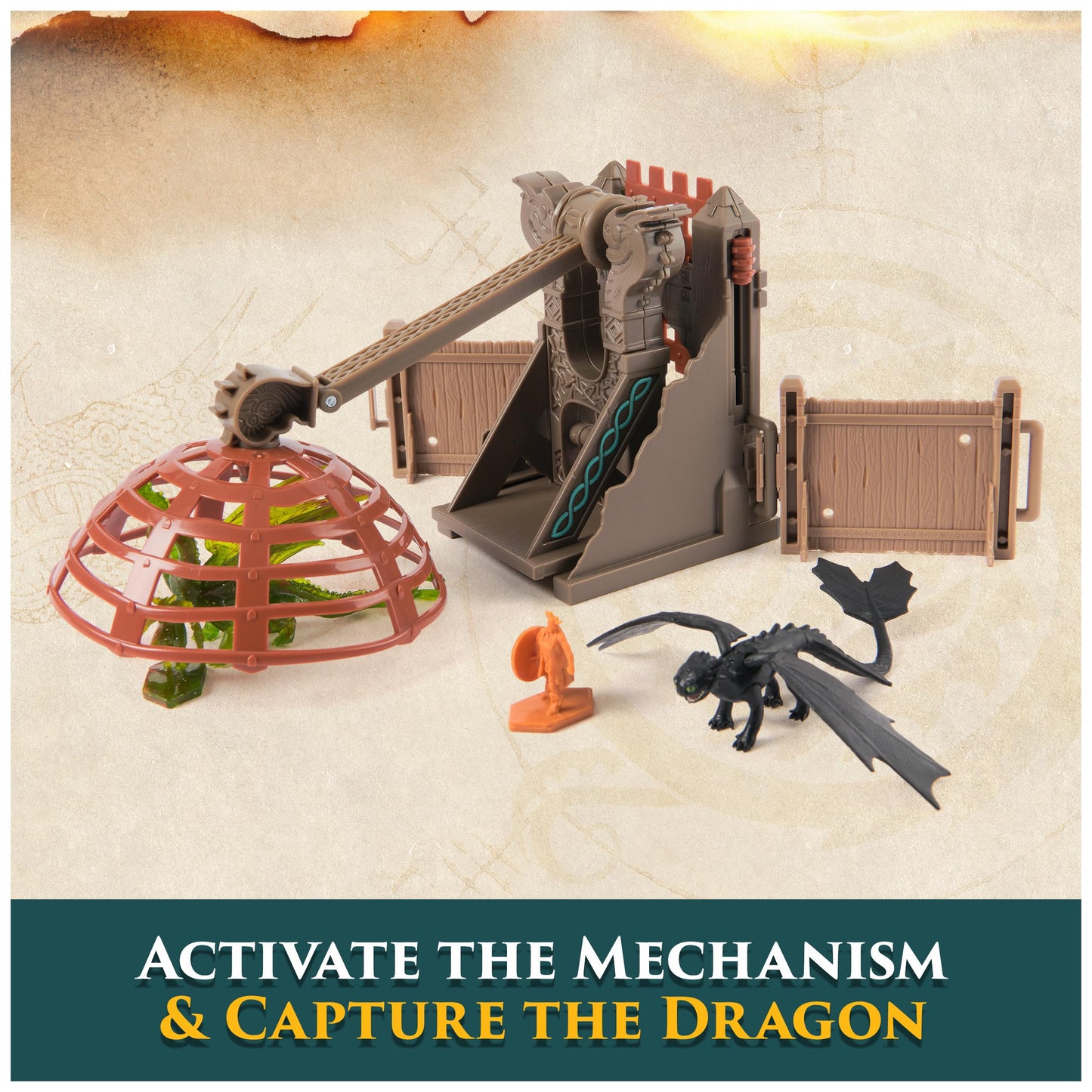 DreamWorks Dragons Trial of Flame Dragon Capture Toy Figure Playset