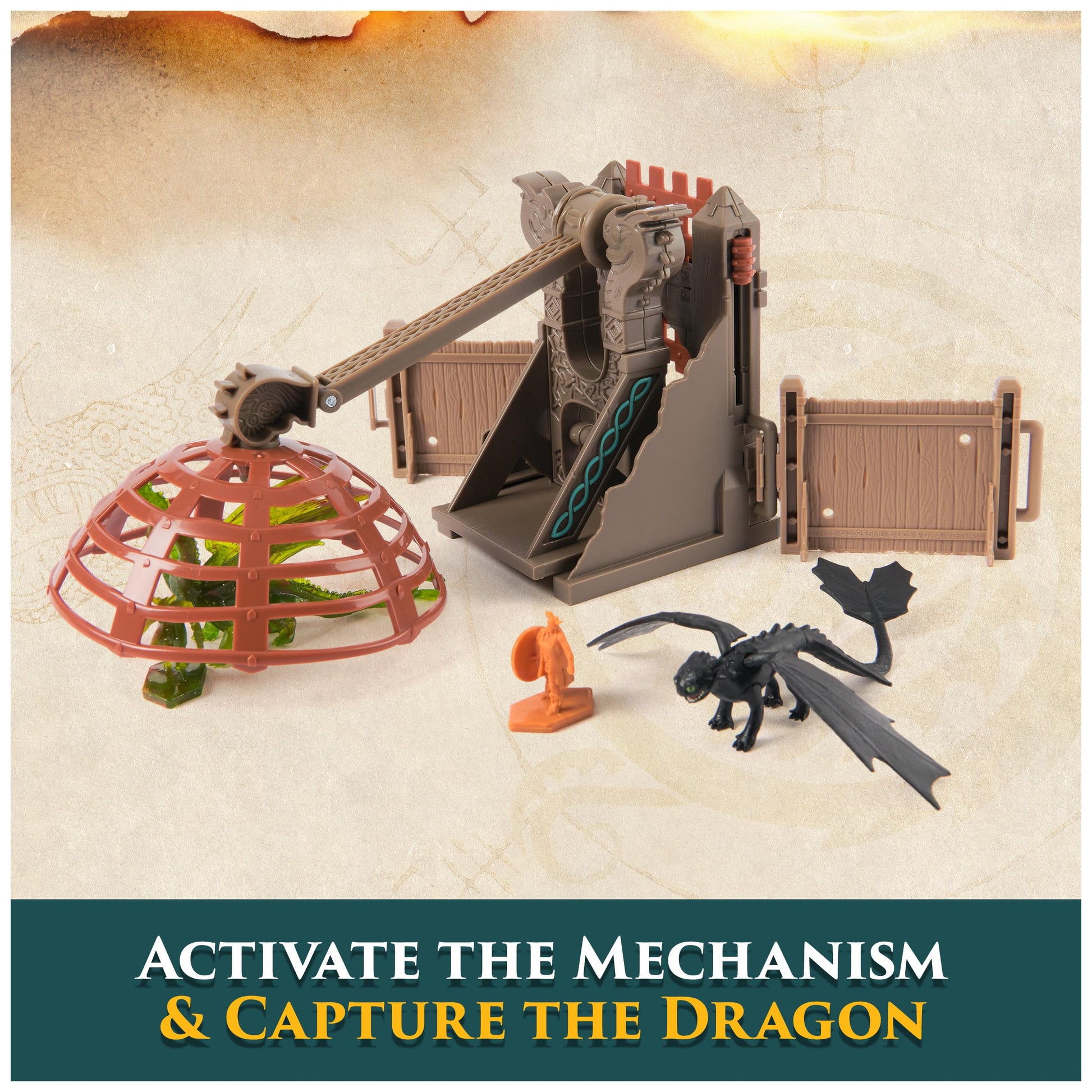 DreamWorks Dragons Trial of Flame Dragon Capture Toy Figure Playset