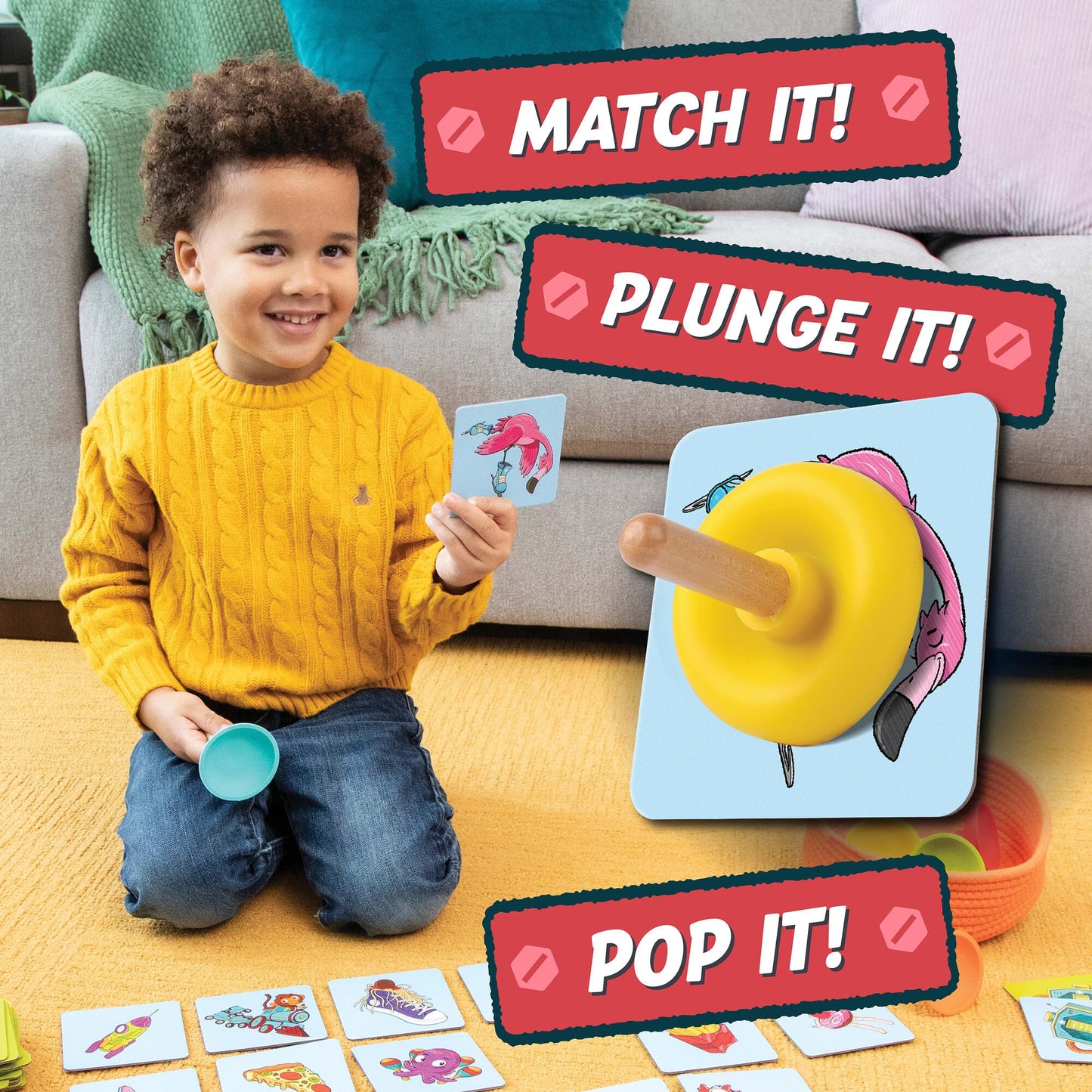 MindWare Matching Card Game for Toddlers 3+ 2-5 Players, Interactive Early Learning Games for Boys and Girls, Funny, Easy to Learn, Fast Pace Play