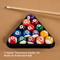 Barrington Billiards 16-Piece Pool Ball Set with Triangle Rack, 2-1/4 Inch Complete Regulation Set, 7 Solid, 7 Striped, 1 Black Eight-Ball, 1 White