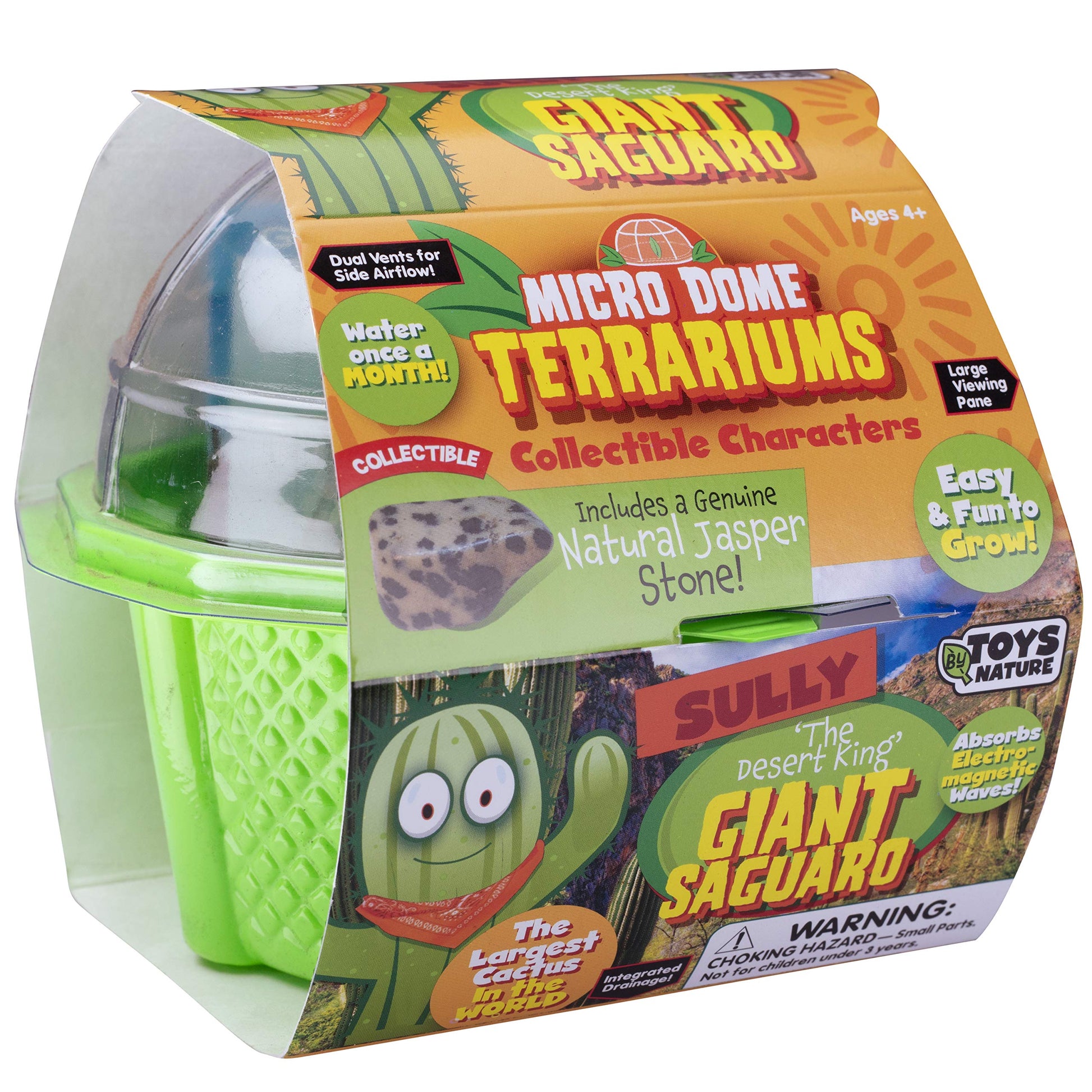 Toys by Nature Character Micro Dome Plant Terrarium Kit, Complete Supplies Includes Everything Needed to Grow Indoor Terrariums (Sully The Desert King