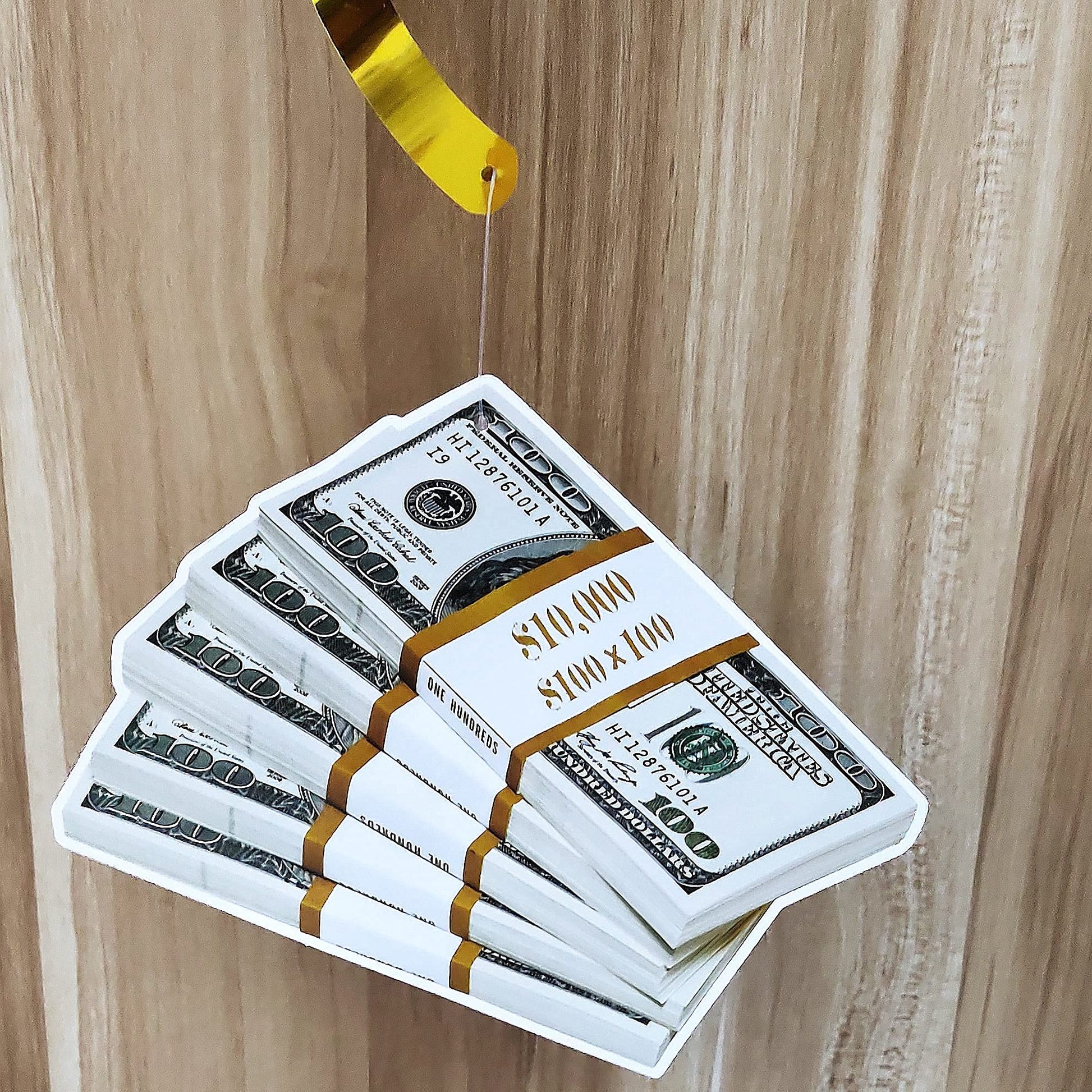 YiiiGoood Gold Money Theme Hanging Decoration Dollar Bill Signs Hanging Swirls Money Bag Currency Symbol for Birthdays Casino Weddings Bachelorette