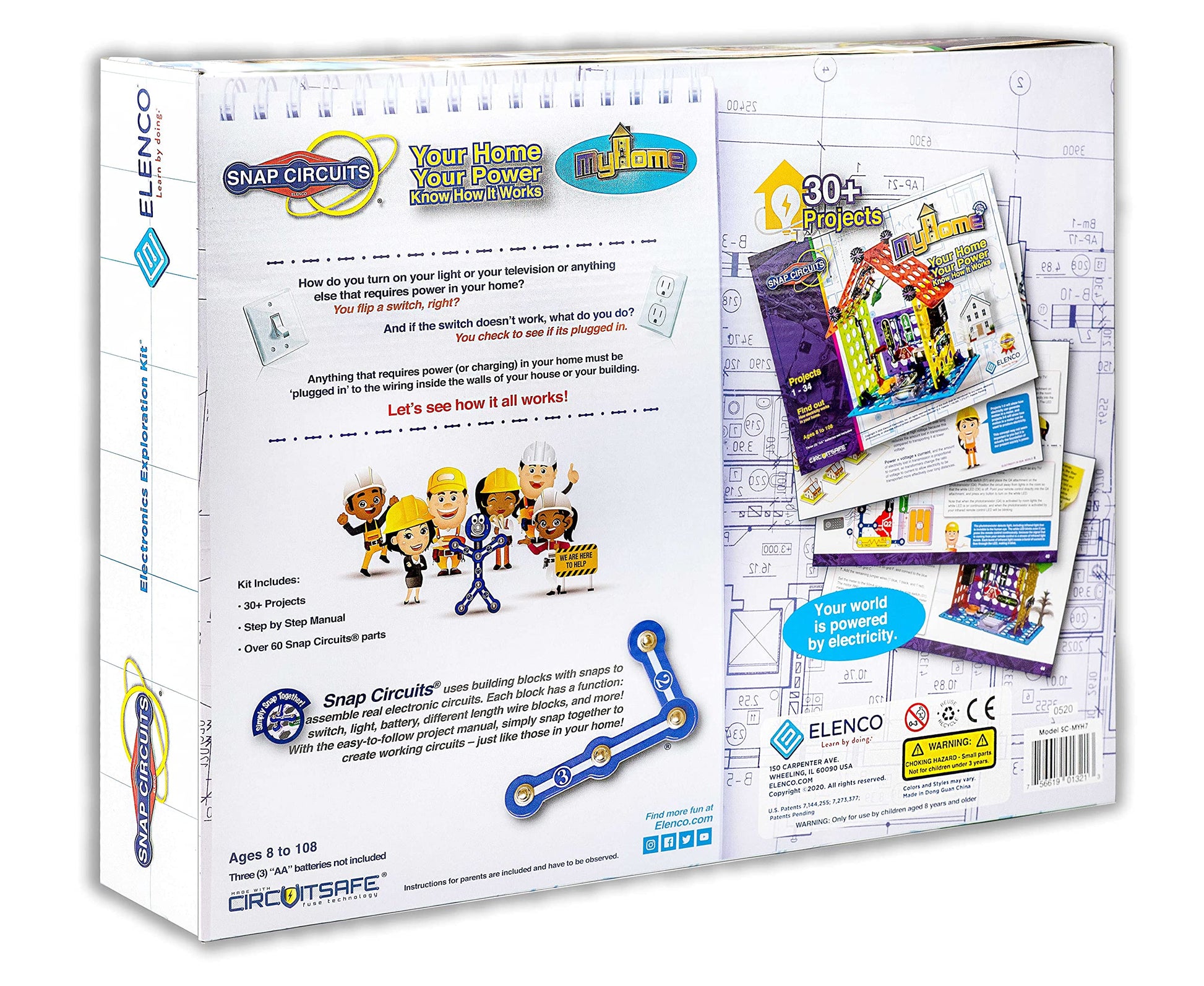 Snap Circuits Elenco My Home Electronics Building Kit for Kids Ages 8 and Up