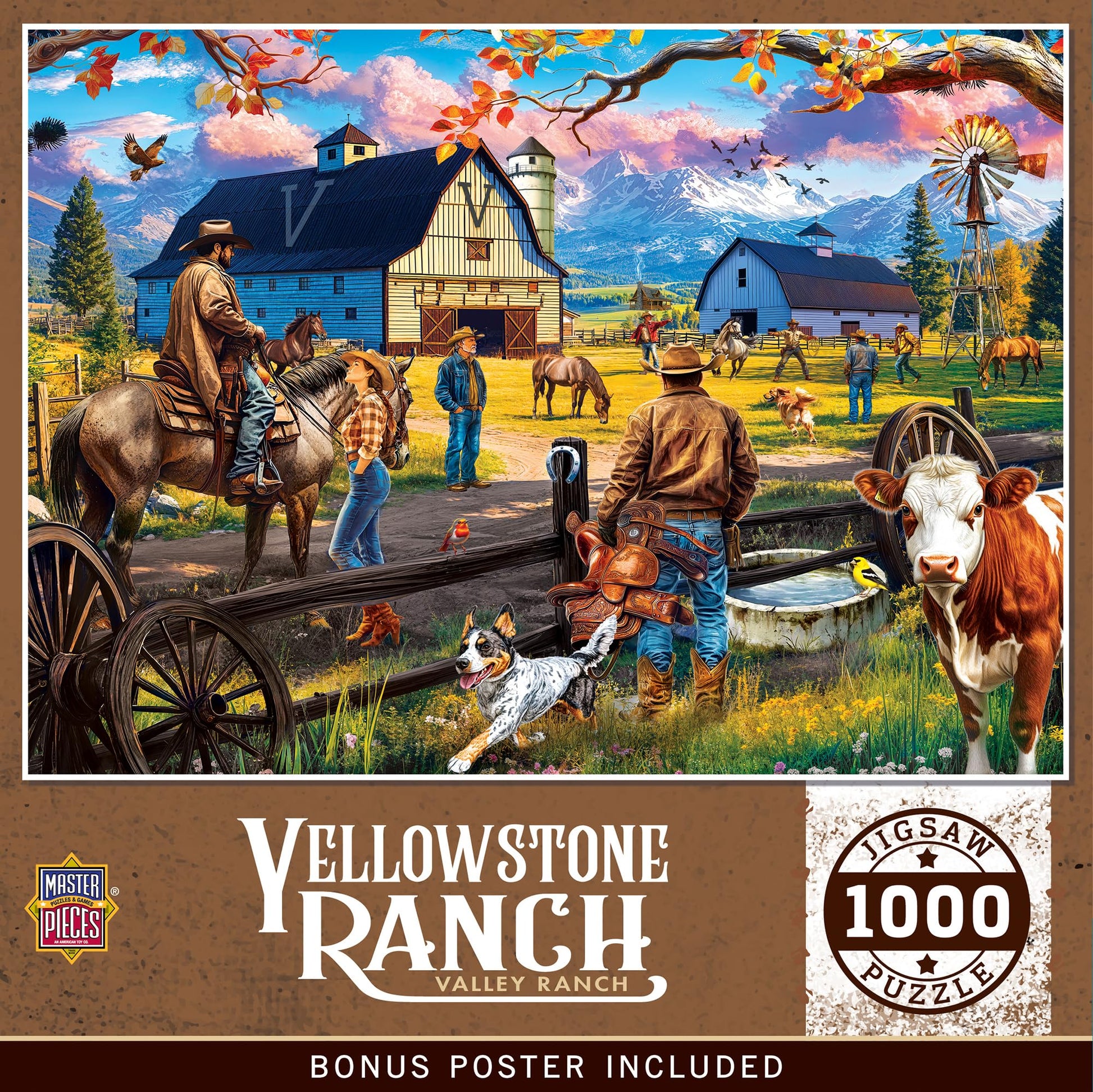 MasterPieces Yellowstone Ranch 1000 Piece Jigsaw Puzzle for Adults - Valley Ranch - 19.25"x26.75"